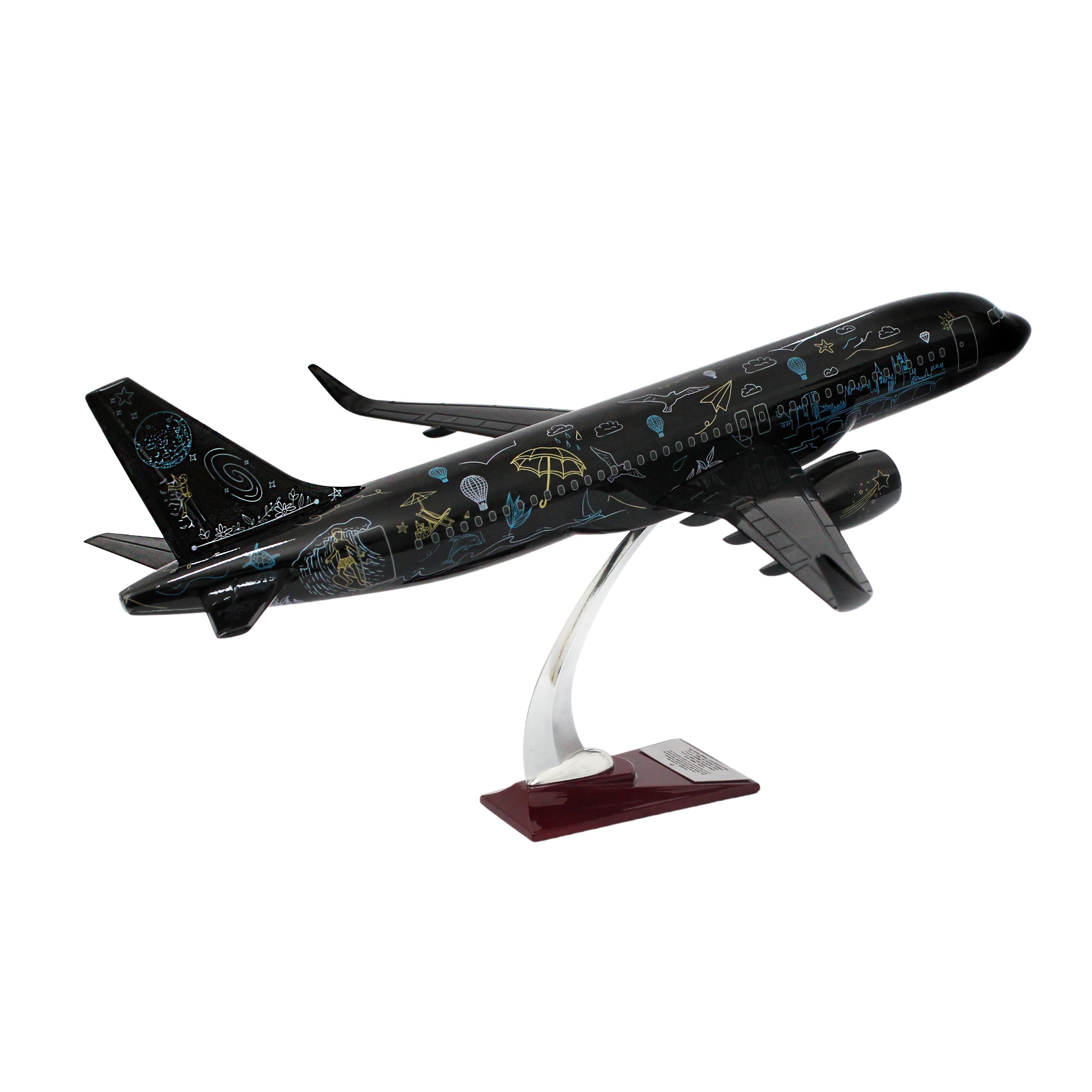 Zekupp Airbus 320-200 1/60 Ölçek Desenli  Tasarım Keman Boy Maket Uçak