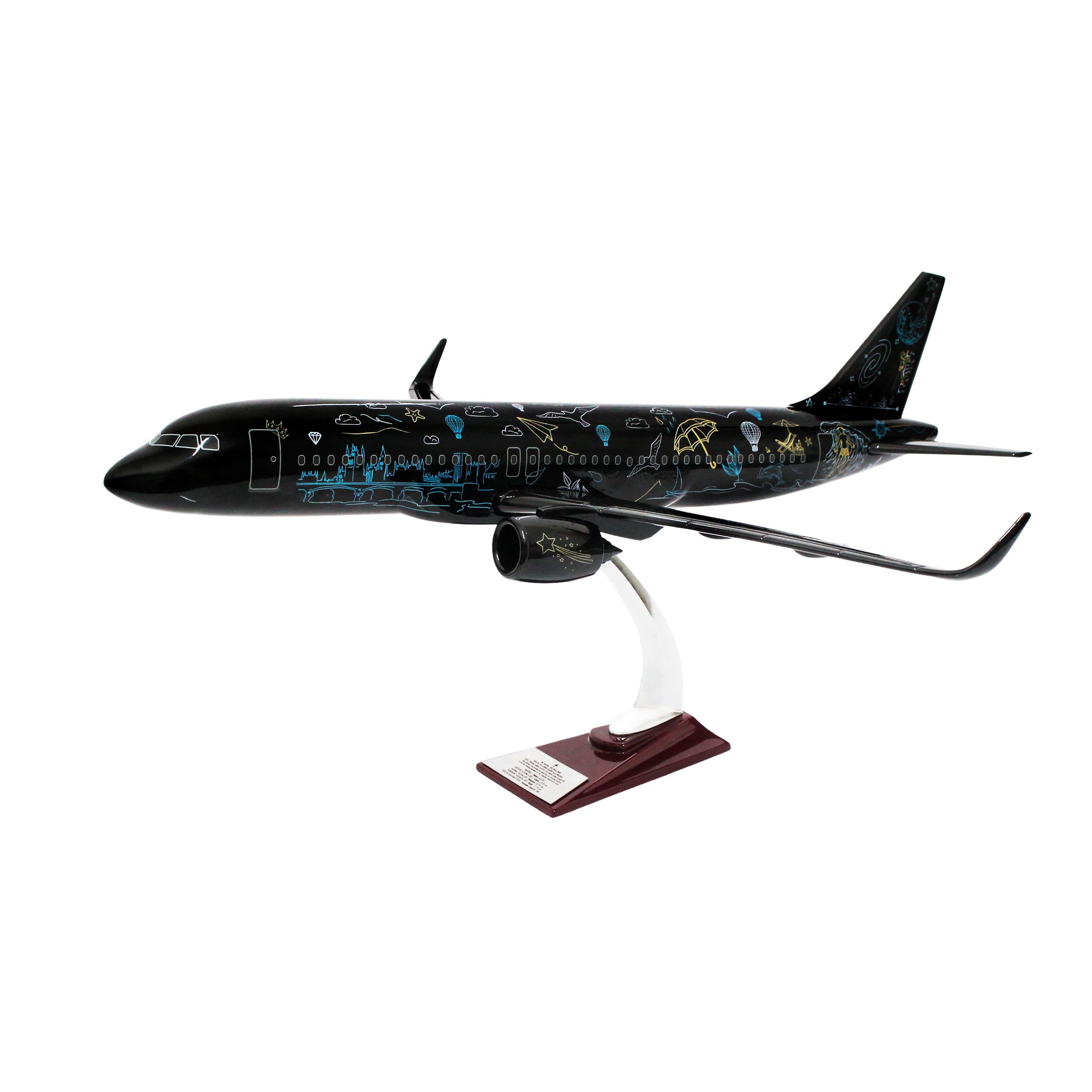 Zekupp Airbus 320-200 1/60 Ölçek Desenli  Tasarım Keman Boy Maket Uçak
