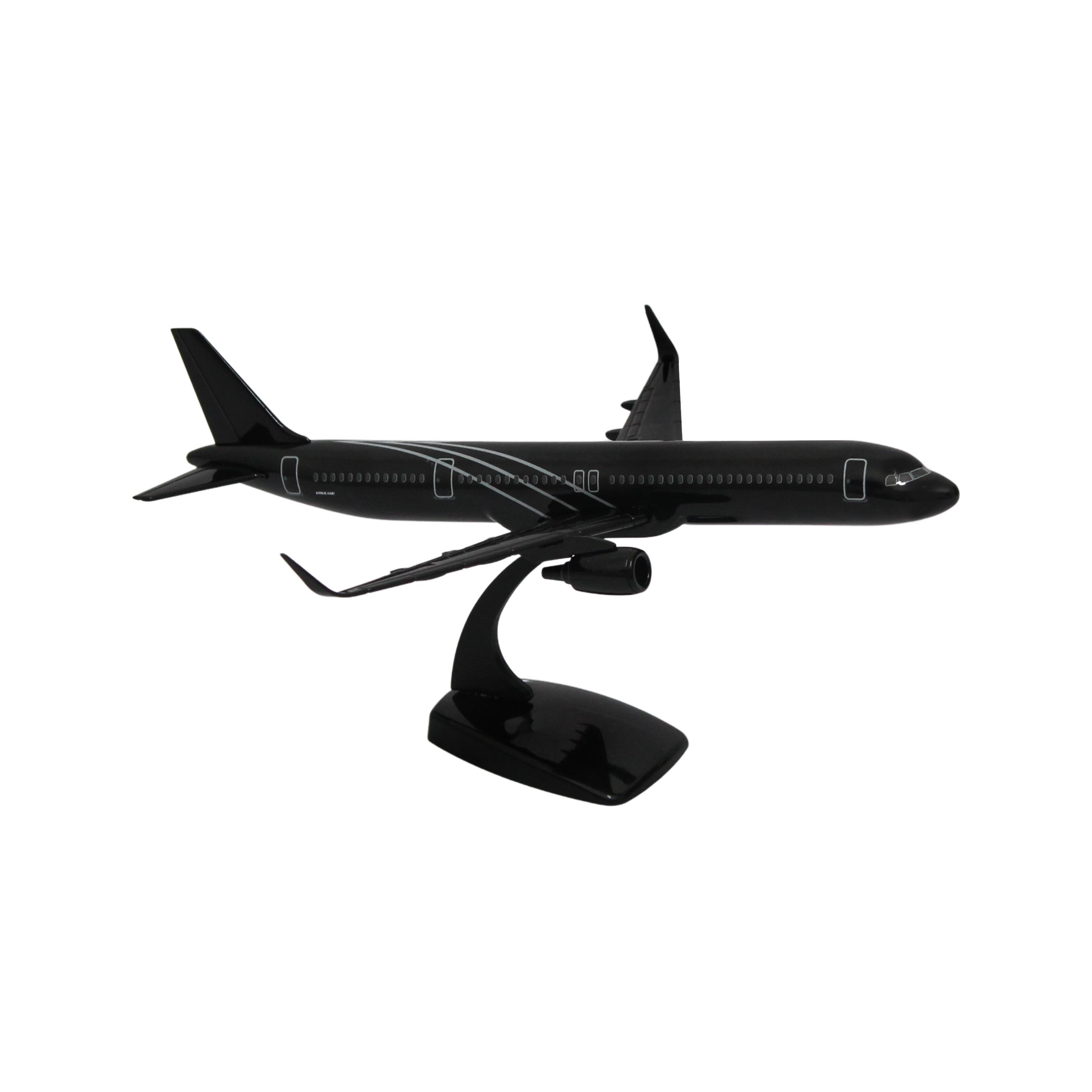 Zekupp Airbus A321 1/200 Ölçek  Siyah Çizgili Tasarım Plastik Maket Uçak