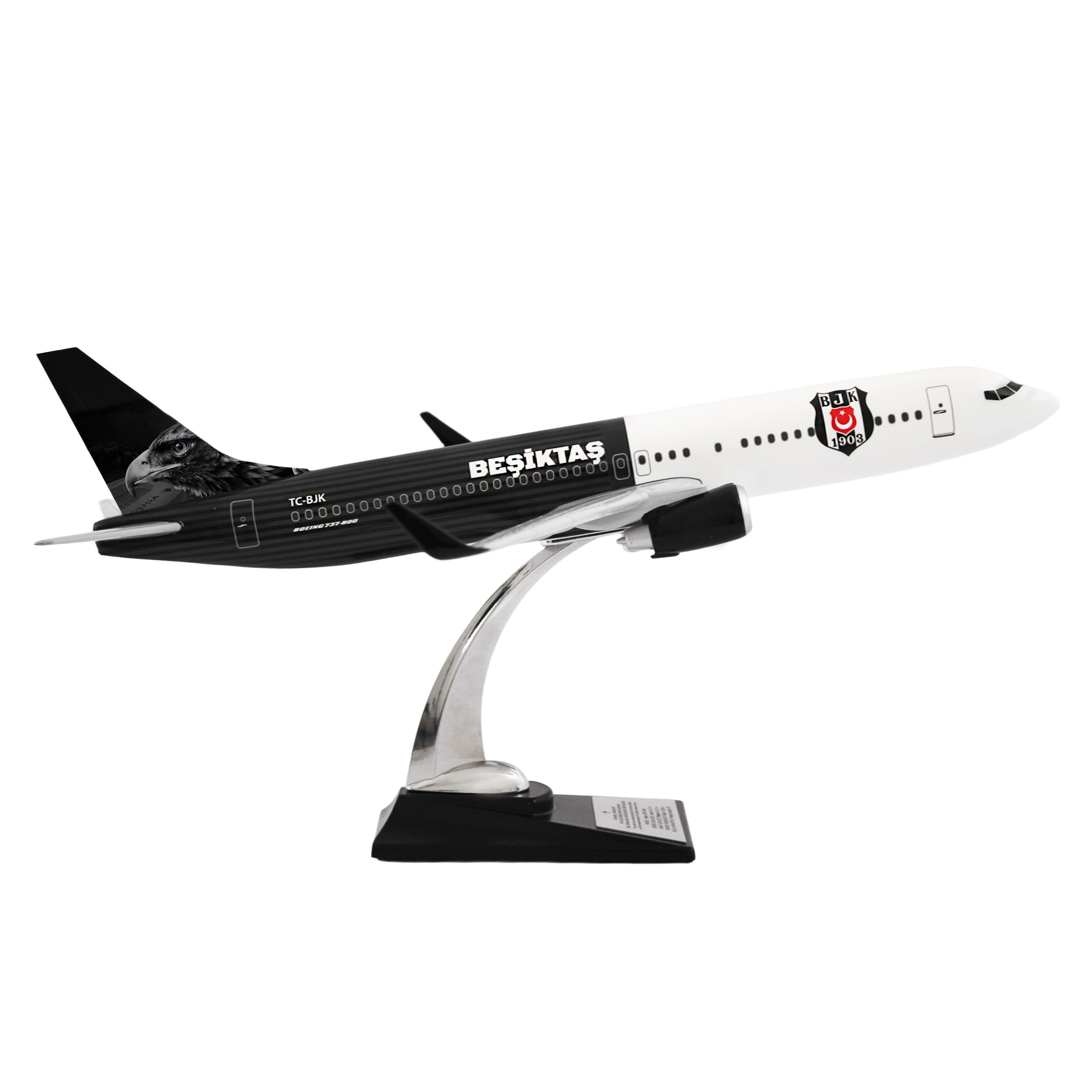 Zekupp Boeing 737-800 1/100 Ölçek Beşiktaş Lisanslı Çizgili Tasarım  Maket Uçak