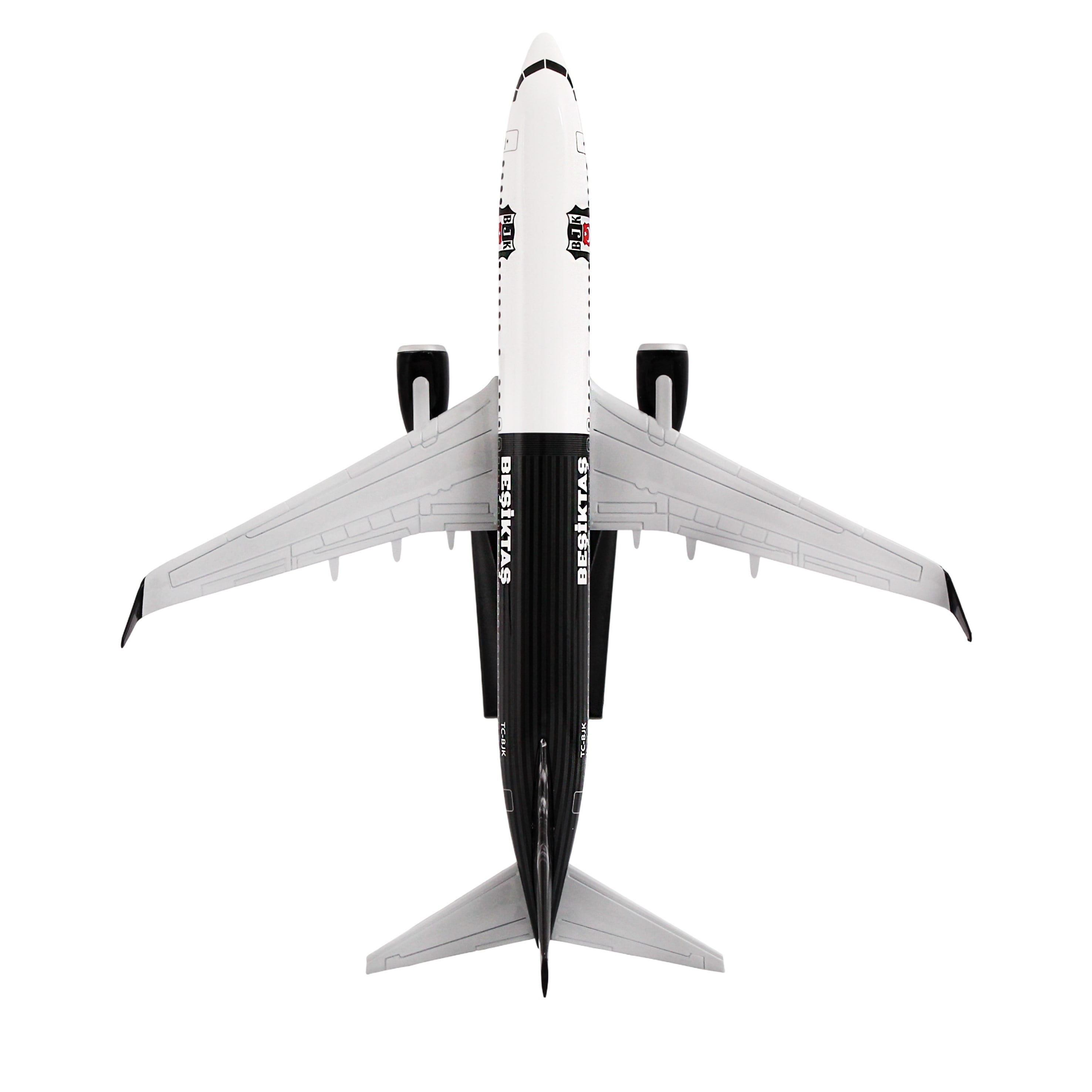 Zekupp Boeing 737-800 1/100 Ölçek Beşiktaş Lisanslı Çizgili Tasarım  Maket Uçak