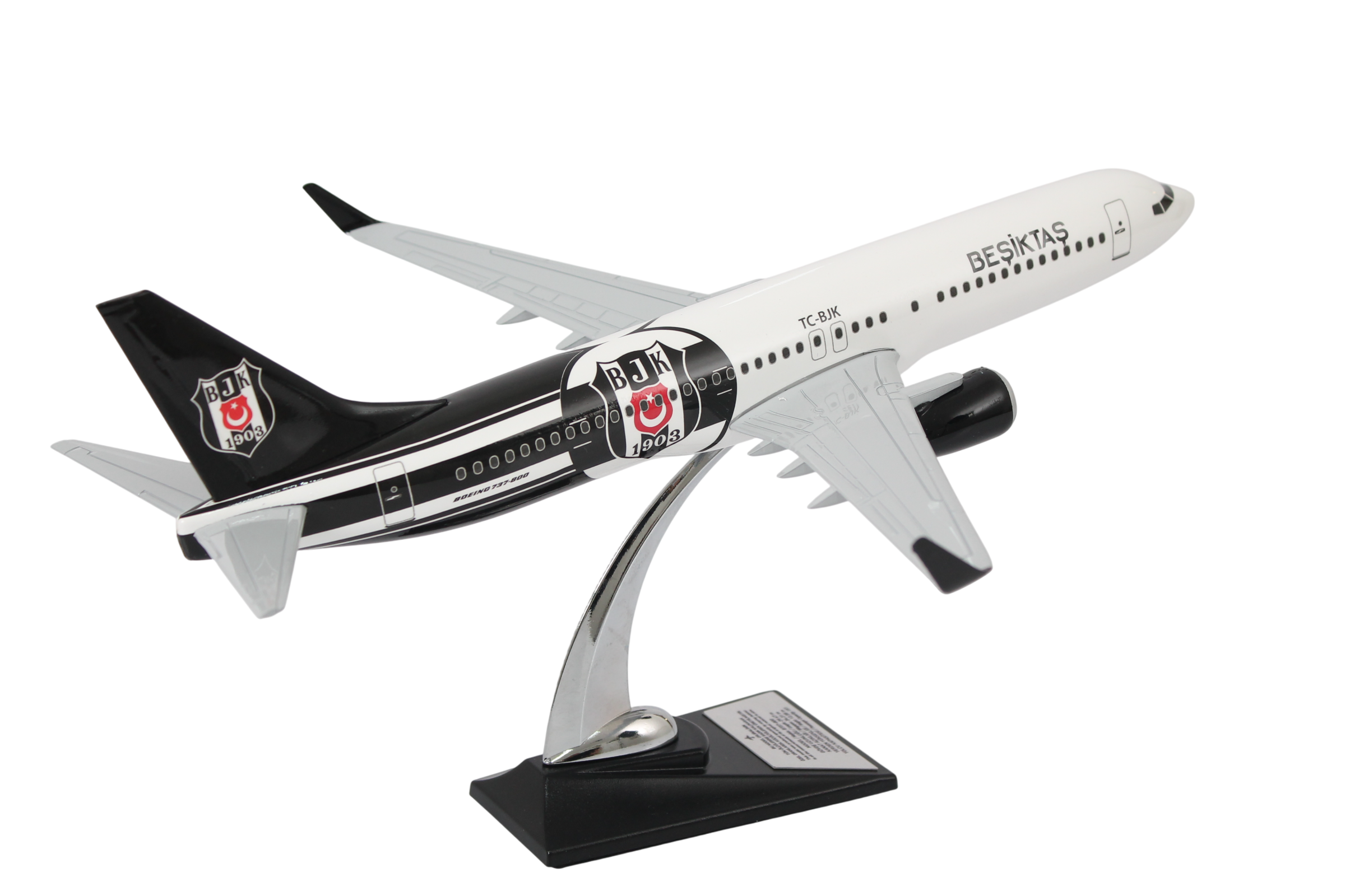 UCK0227Zekupp Boeing 737-800 1/100 Ölçek Beşiktaş Lisanslı  Logolu Maket Uçak