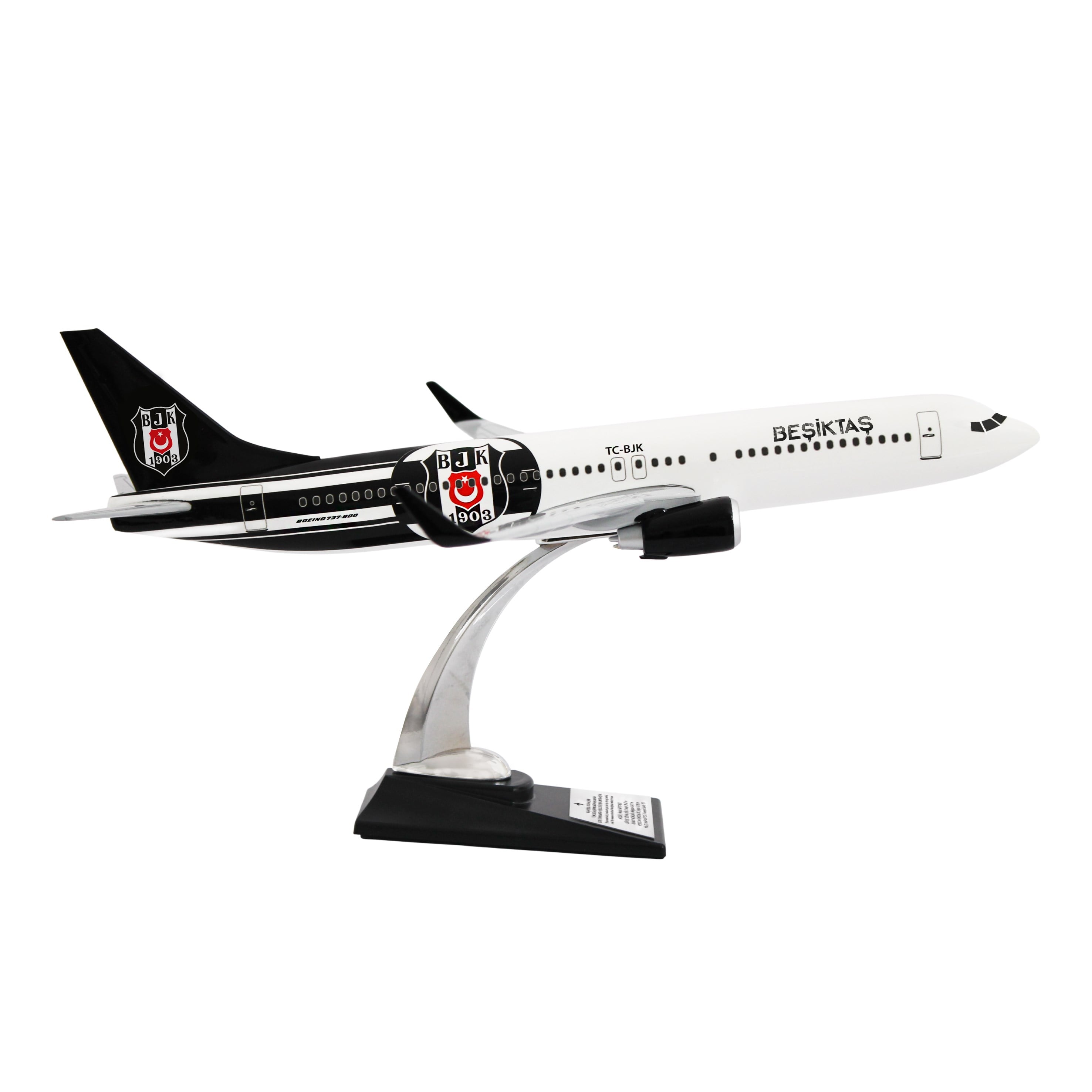 Zekupp Boeing 737-800 1/100 Ölçek Beşiktaş Lisanslı  Logolu Maket Uçak