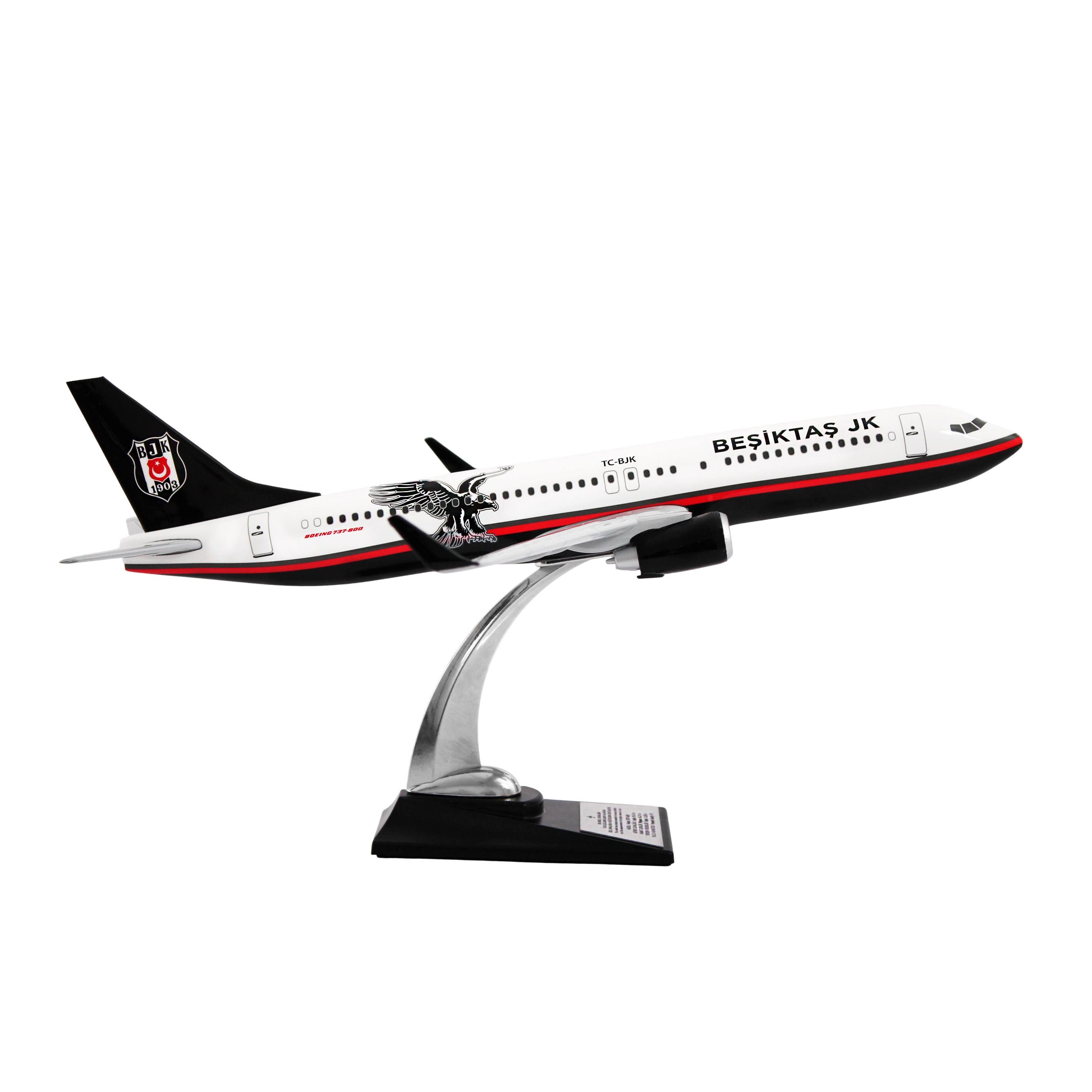 Zekupp Boeing 737-800 1/100 Ölçek Beşiktaş Lisanslı Klasik Tasarım Nostalji Maket Uçak