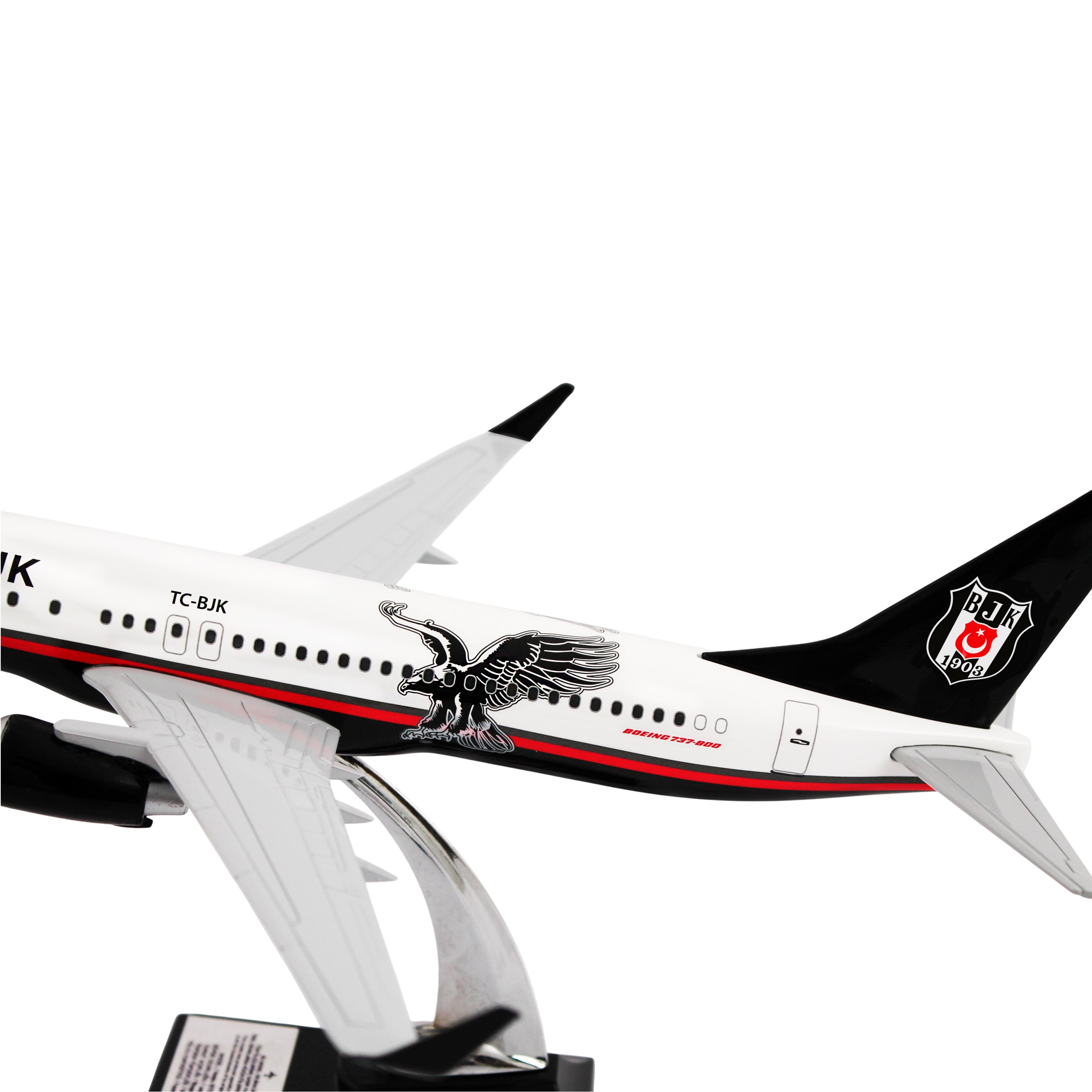 Zekupp Boeing 737-800 1/100 Ölçek Beşiktaş Lisanslı Klasik Tasarım Nostalji Maket Uçak