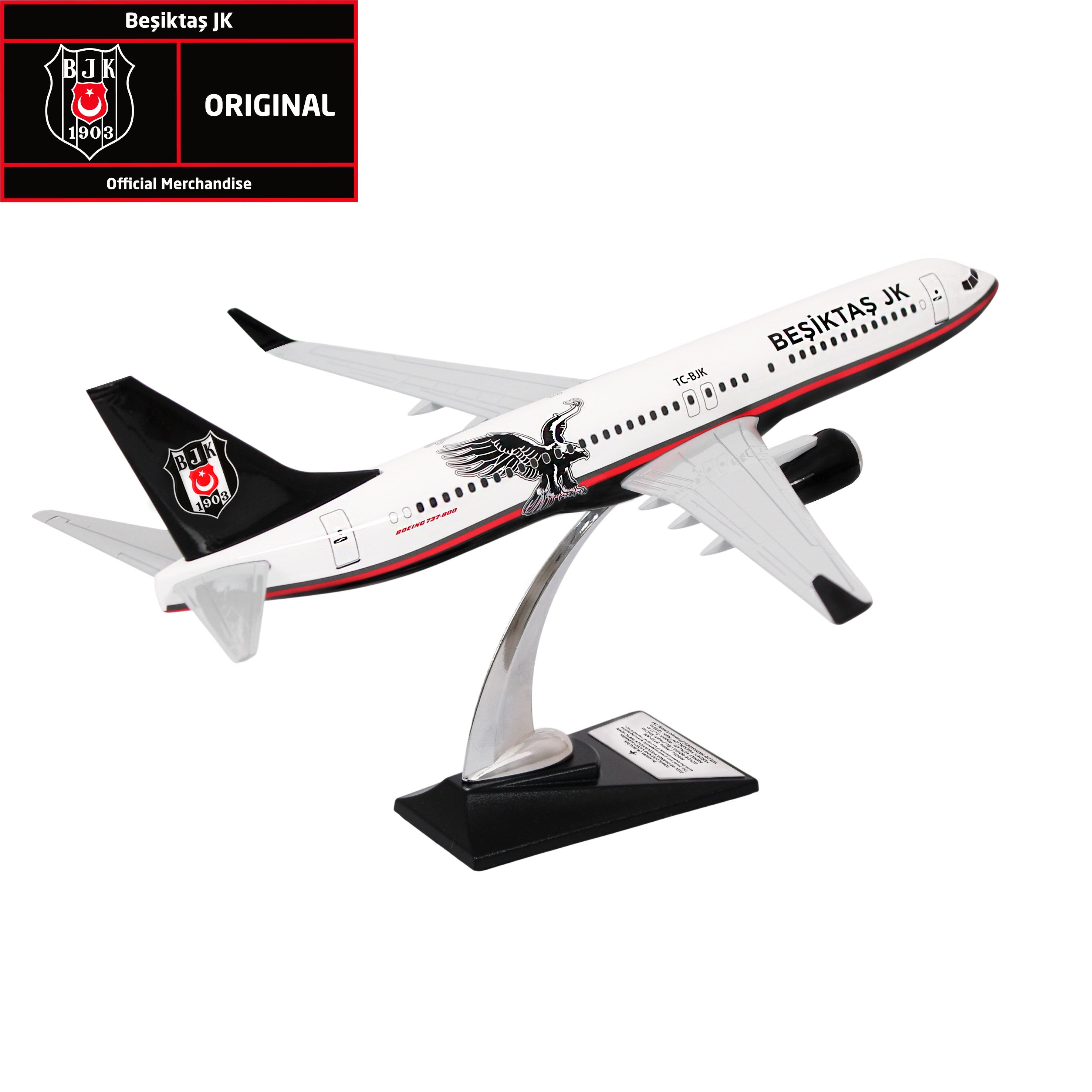 Zekupp Boeing 737-800 1/100 Ölçek Beşiktaş Lisanslı Klasik Tasarım Nostalji Maket Uçak