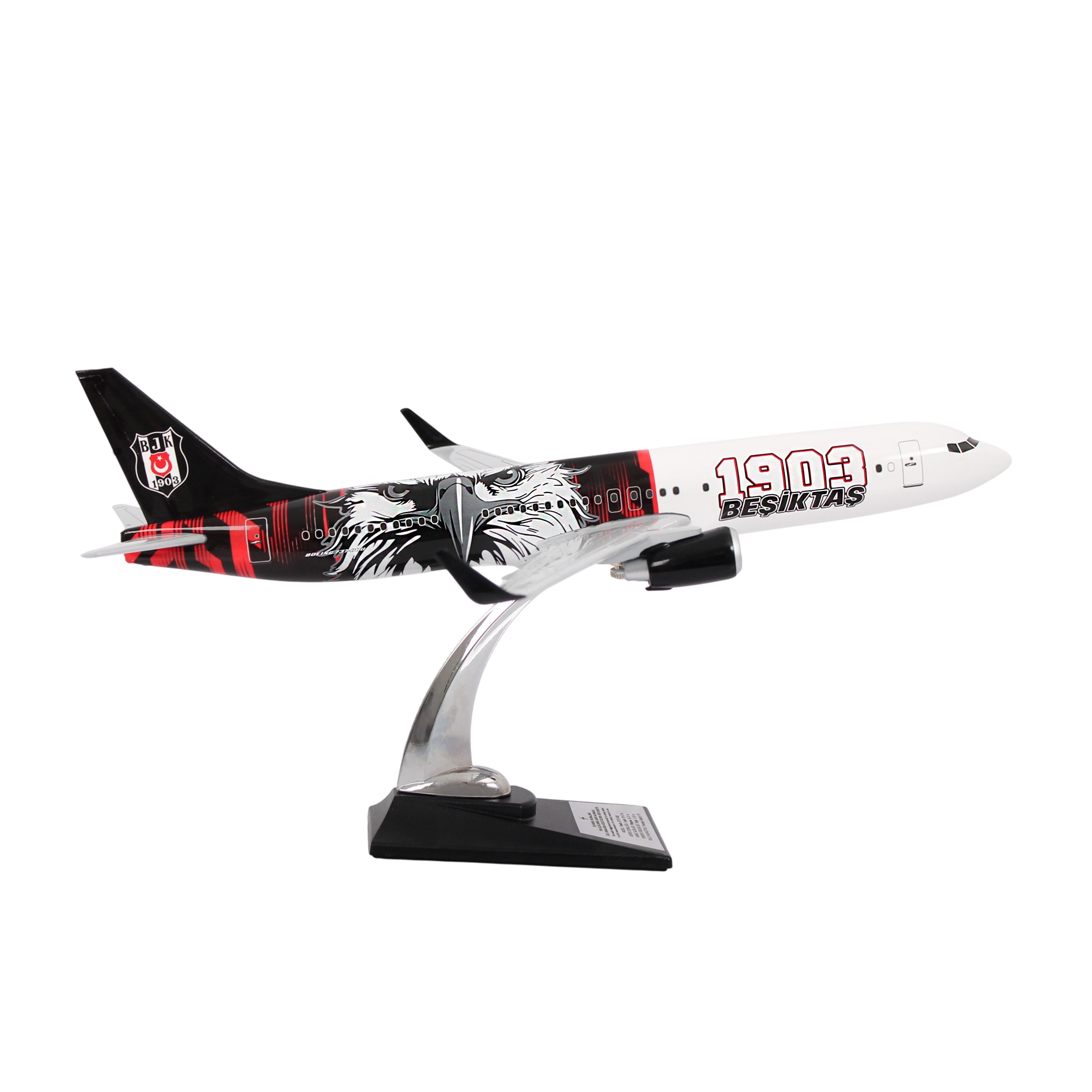 Zekupp Boeing 737-800 1/100 Ölçek Beşiktaş Lisanslı 1903 Beşiktaş Logolu Tasarım Maket Uçak