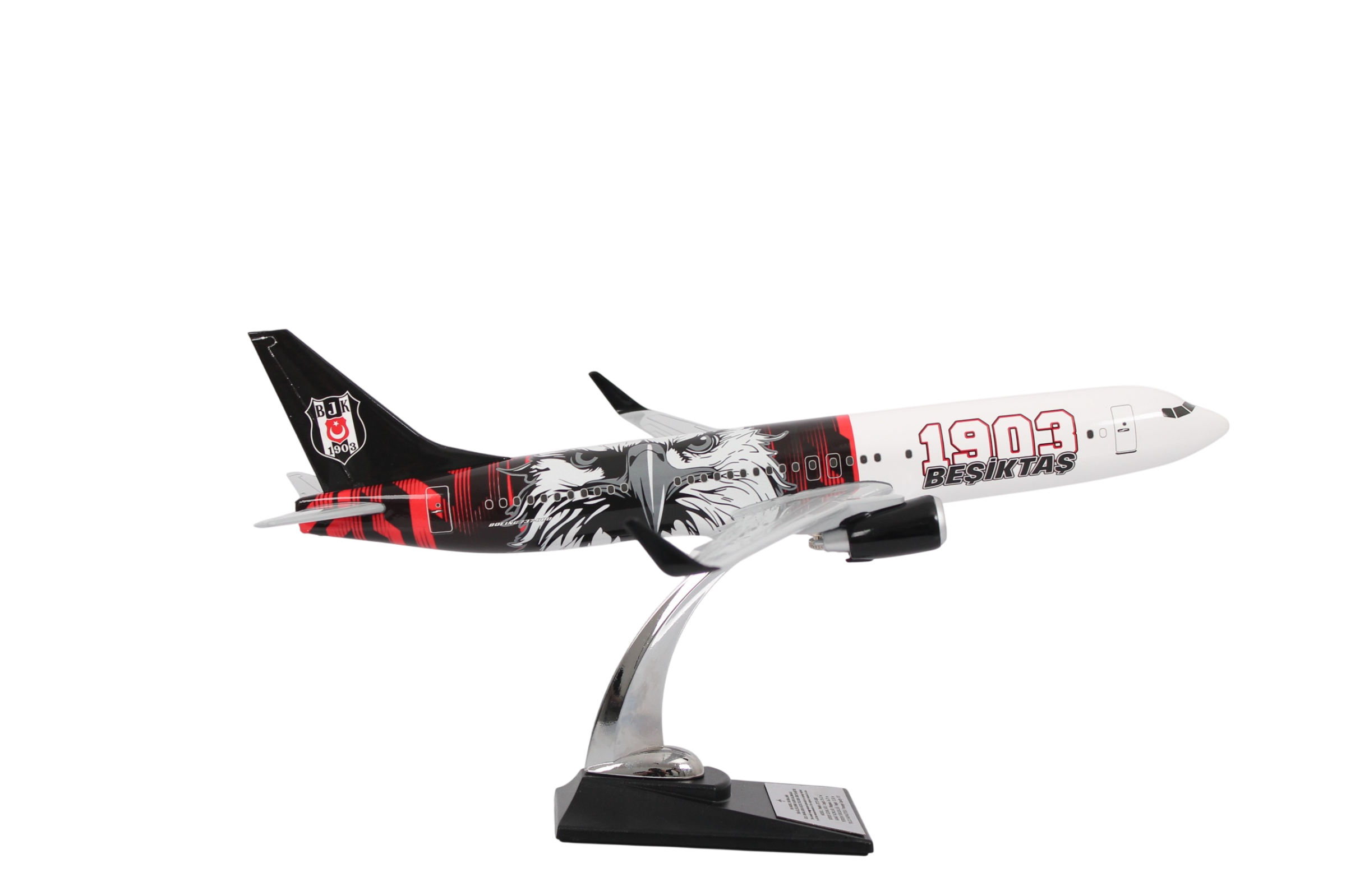 Zekupp Boeing 737-800 1/100 Ölçek Beşiktaş Lisanslı 1903 Beşiktaş Logolu Tasarım Maket Uçak