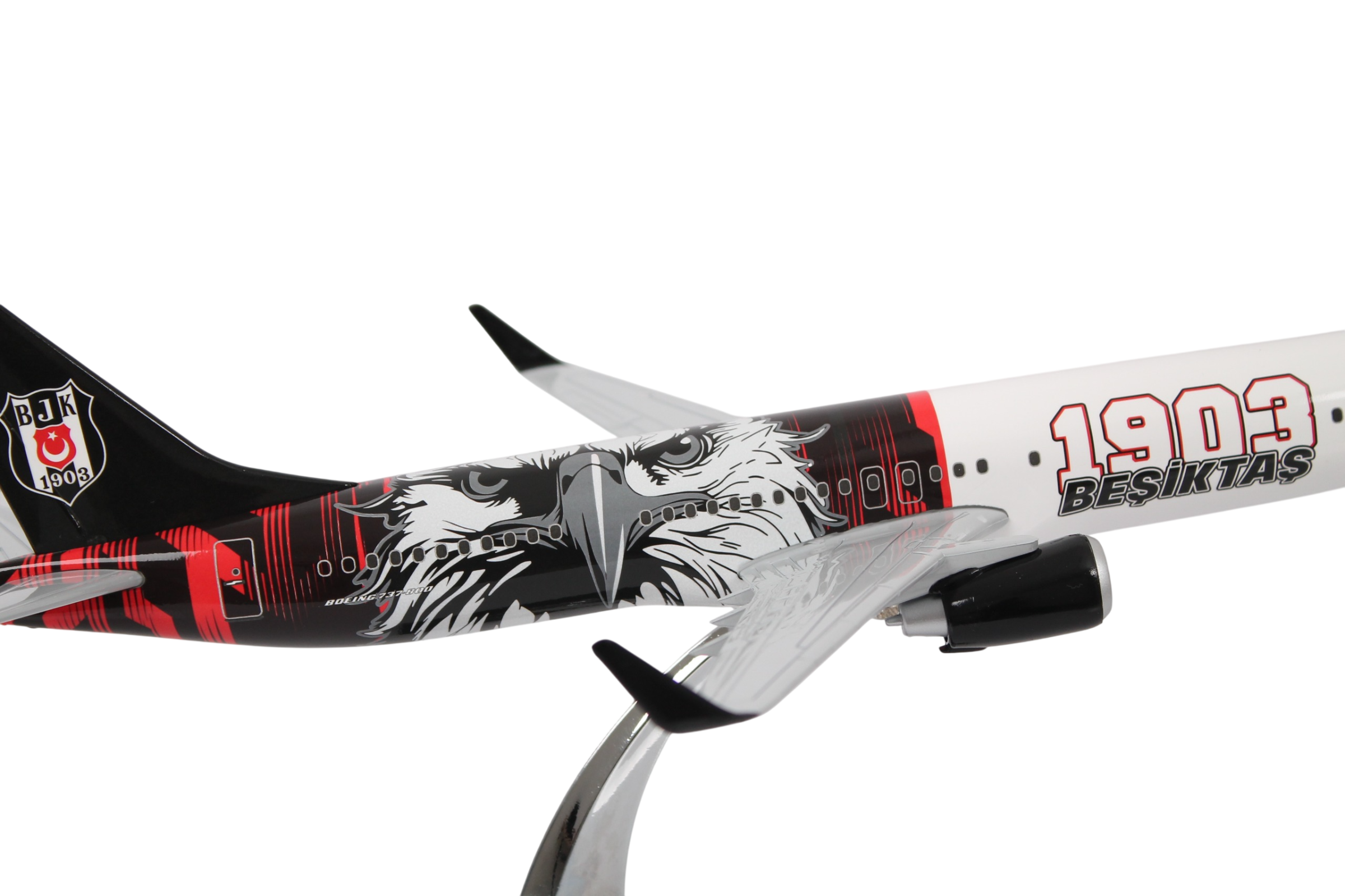 Zekupp Boeing 737-800 1/100 Ölçek Beşiktaş Lisanslı 1903 Beşiktaş Logolu Tasarım Maket Uçak
