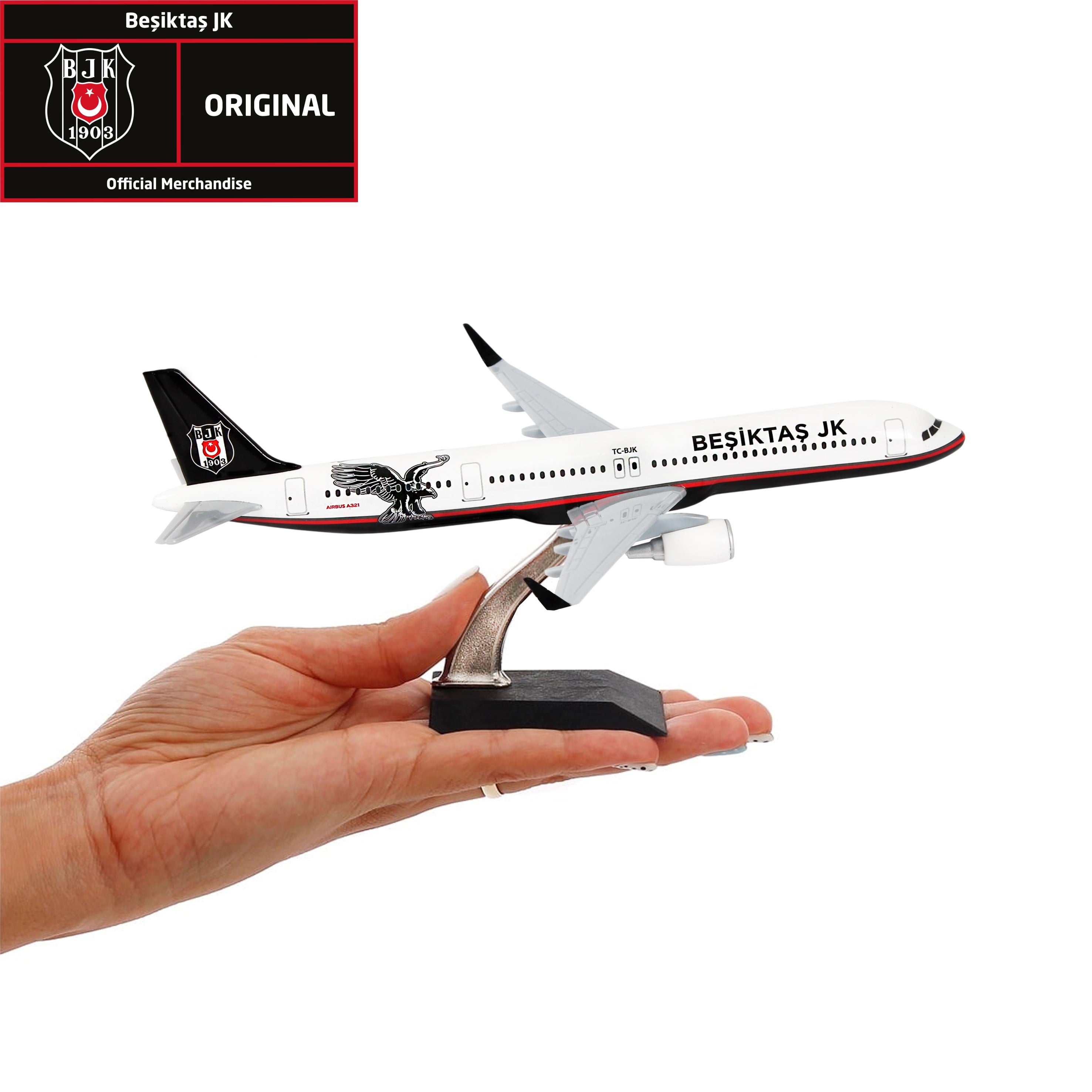 Zekupp Airbus 321 1/200 Ölçek Beşiktaş Lisanslı Klasik Tasarım Nostalji Maket Uçak