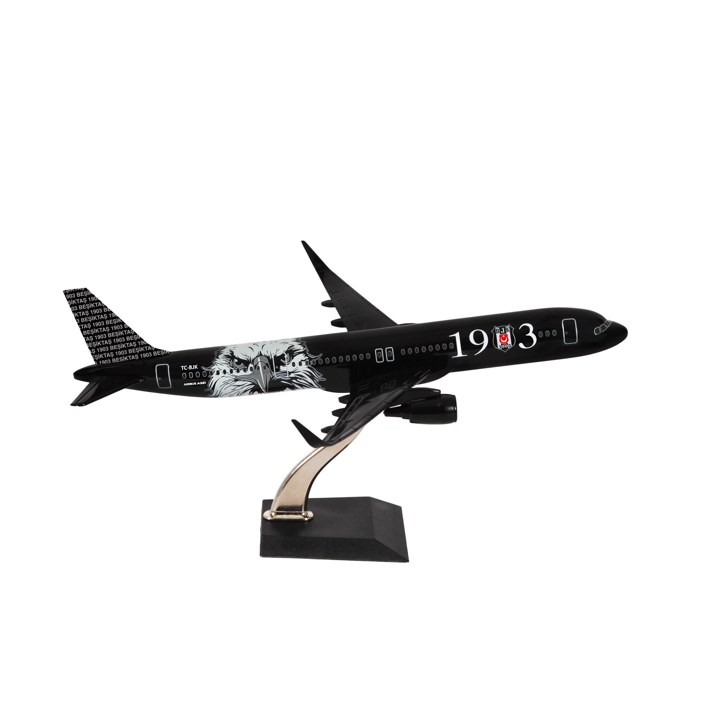 Zekupp Airbus 321 1/200 Ölçek Beşiktaş Lisanslı Kara Kartal Tasarım Maket Uçak