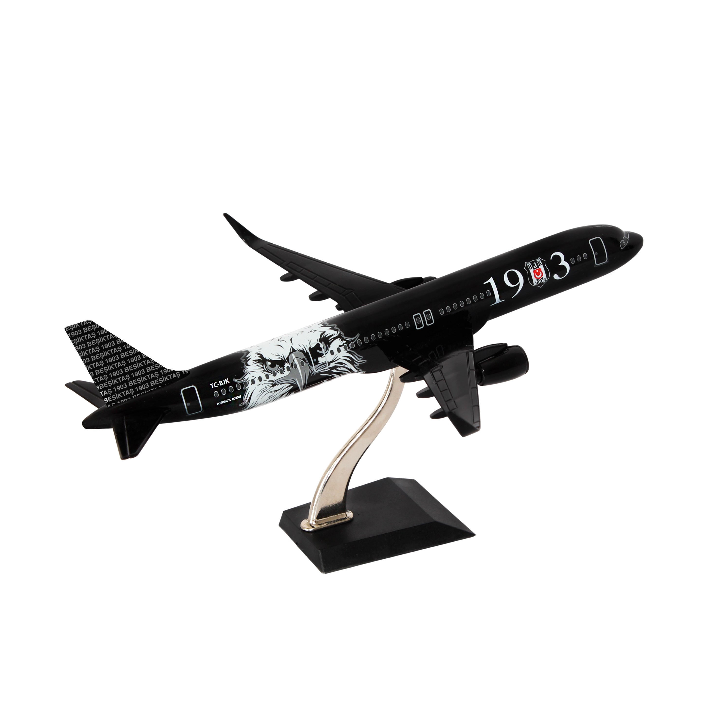 Zekupp Airbus 321 1/200 Ölçek Beşiktaş Lisanslı Kara Kartal Tasarım Maket Uçak