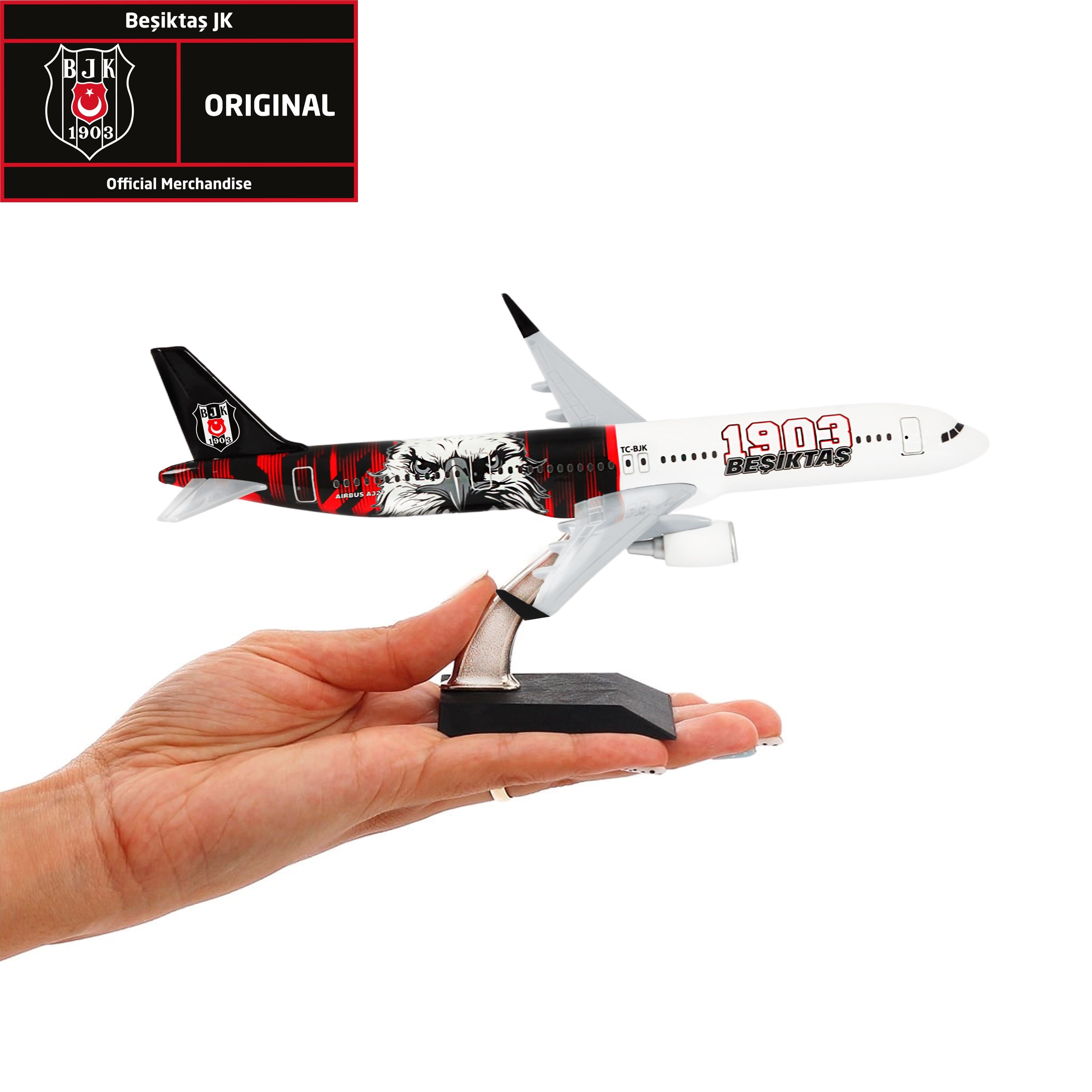 Zekupp Airbus 321 1/200 Ölçek Beşiktaş Lisanslı 1903 Beşiktaş Logolu Tasarım Maket Uçak
