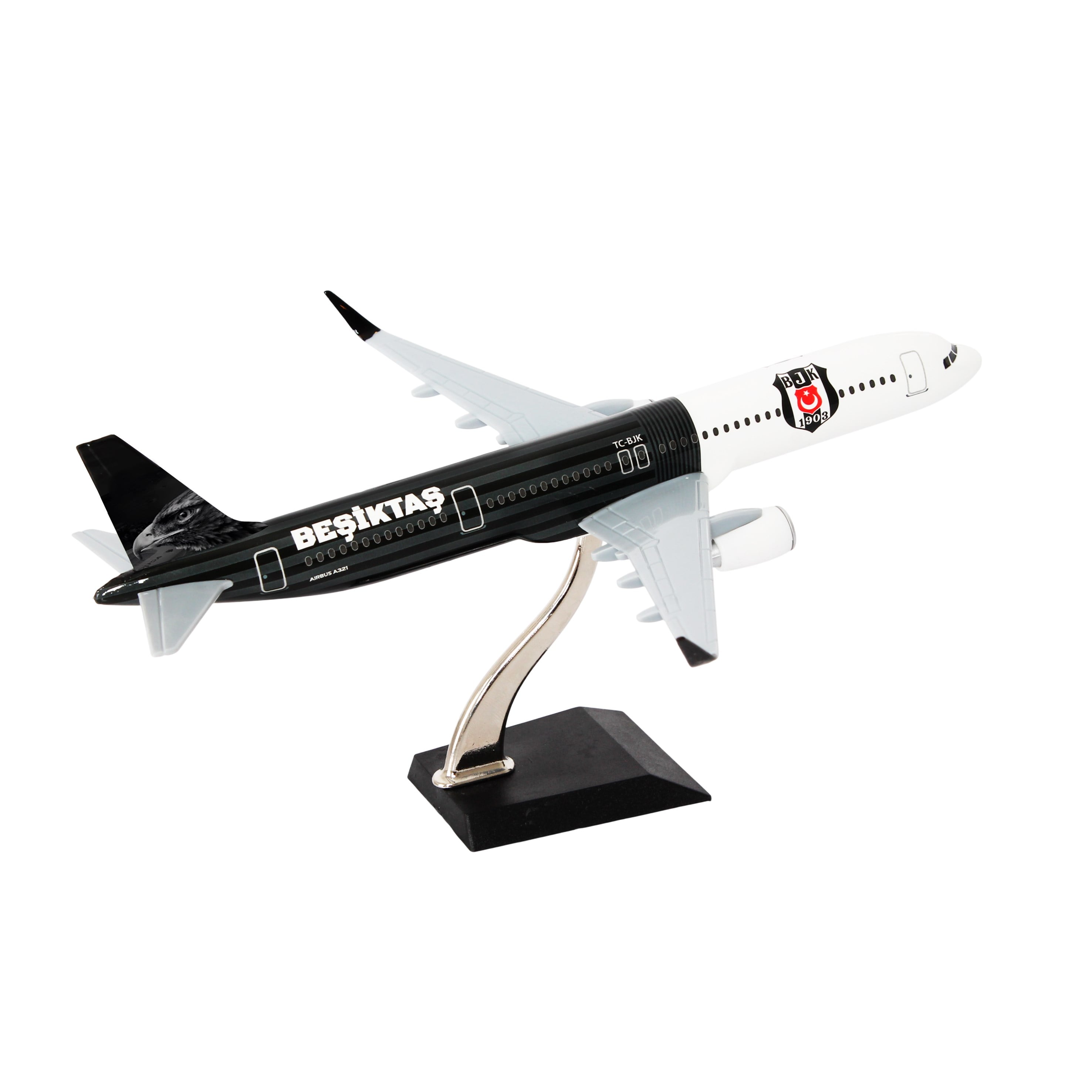 Zekupp Airbus 321 1/200 Ölçek Beşiktaş Lisanslı Çizgili Tasarım  Maket Uçak