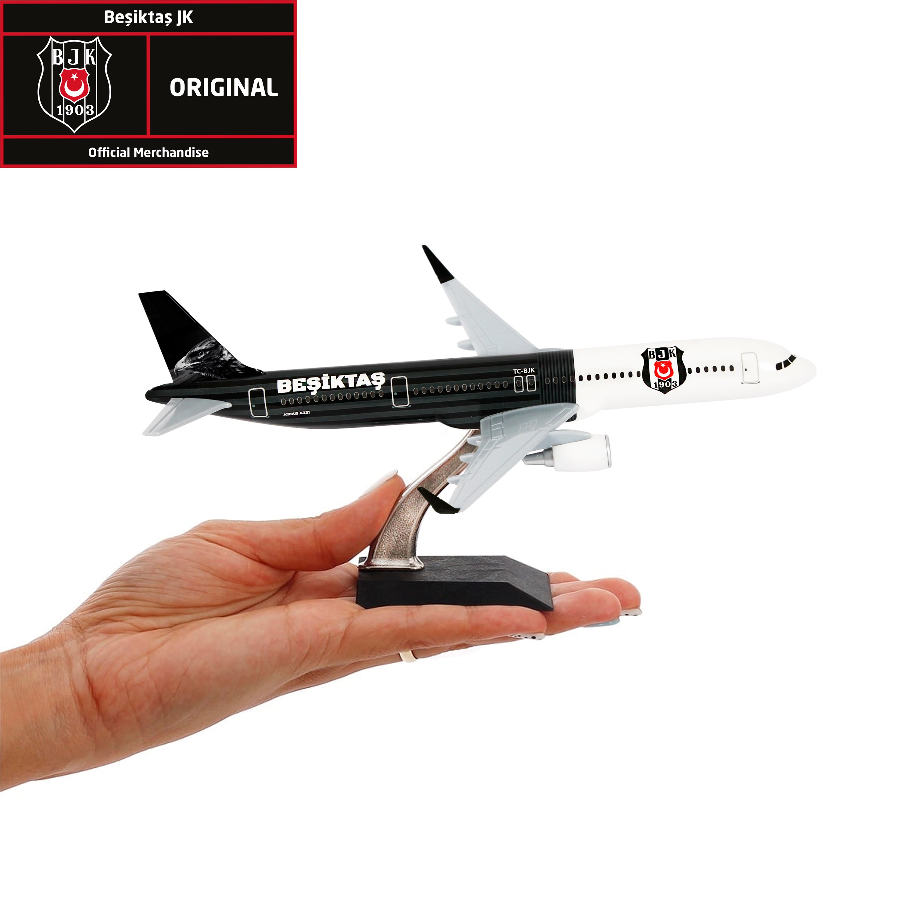 Zekupp Airbus 321 1/200 Ölçek Beşiktaş Lisanslı Çizgili Tasarım  Maket Uçak