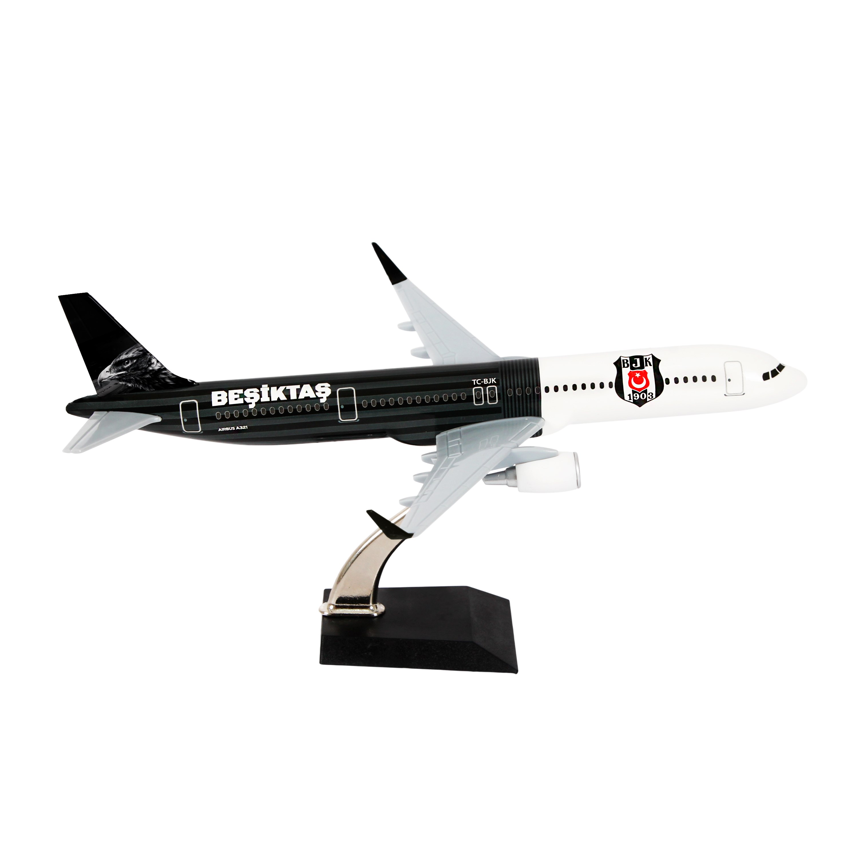Zekupp Airbus 321 1/200 Ölçek Beşiktaş Lisanslı Çizgili Tasarım  Maket Uçak