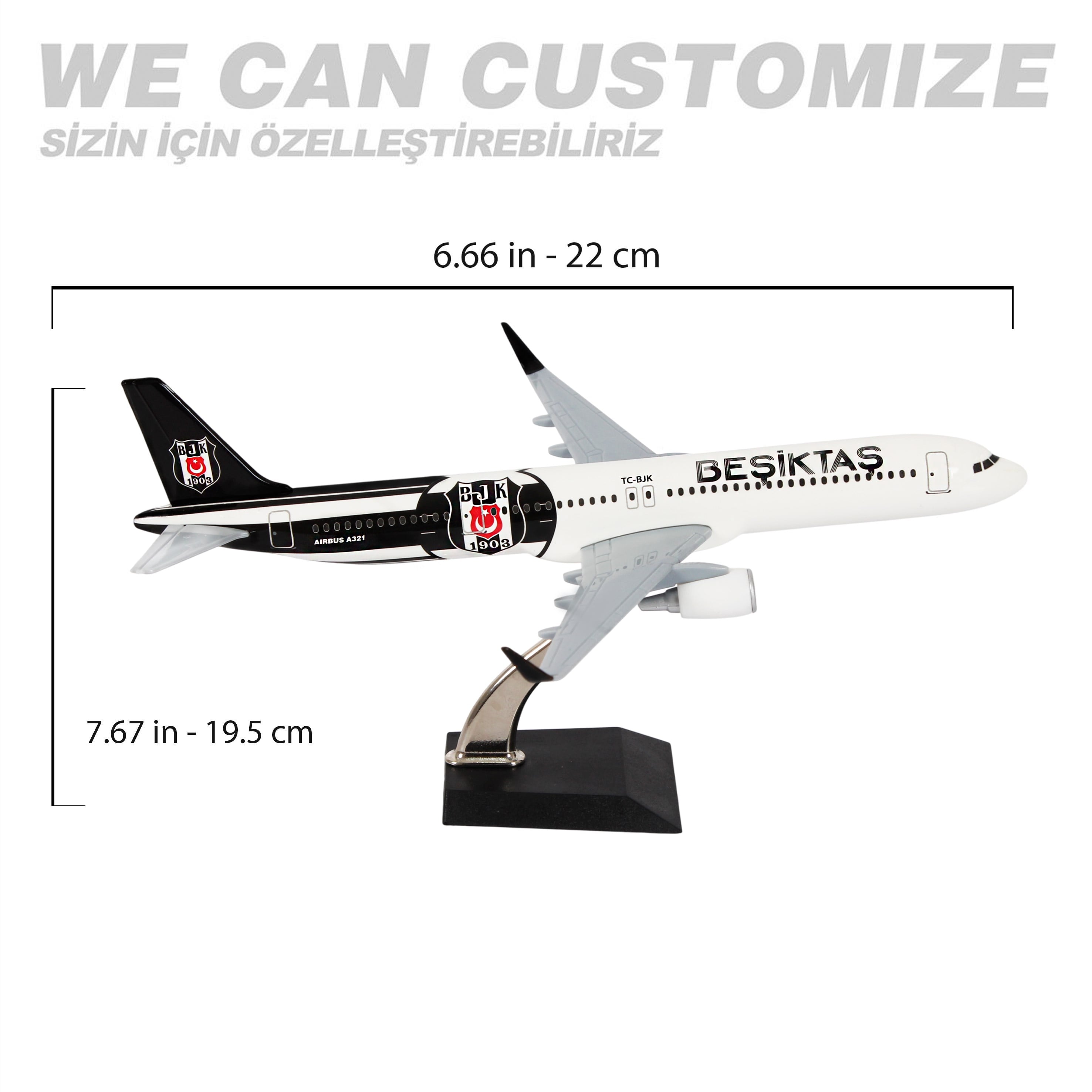 Zekupp Airbus 321 1/200 Ölçek Beşiktaş Lisanslı  Logolu Maket Uçak