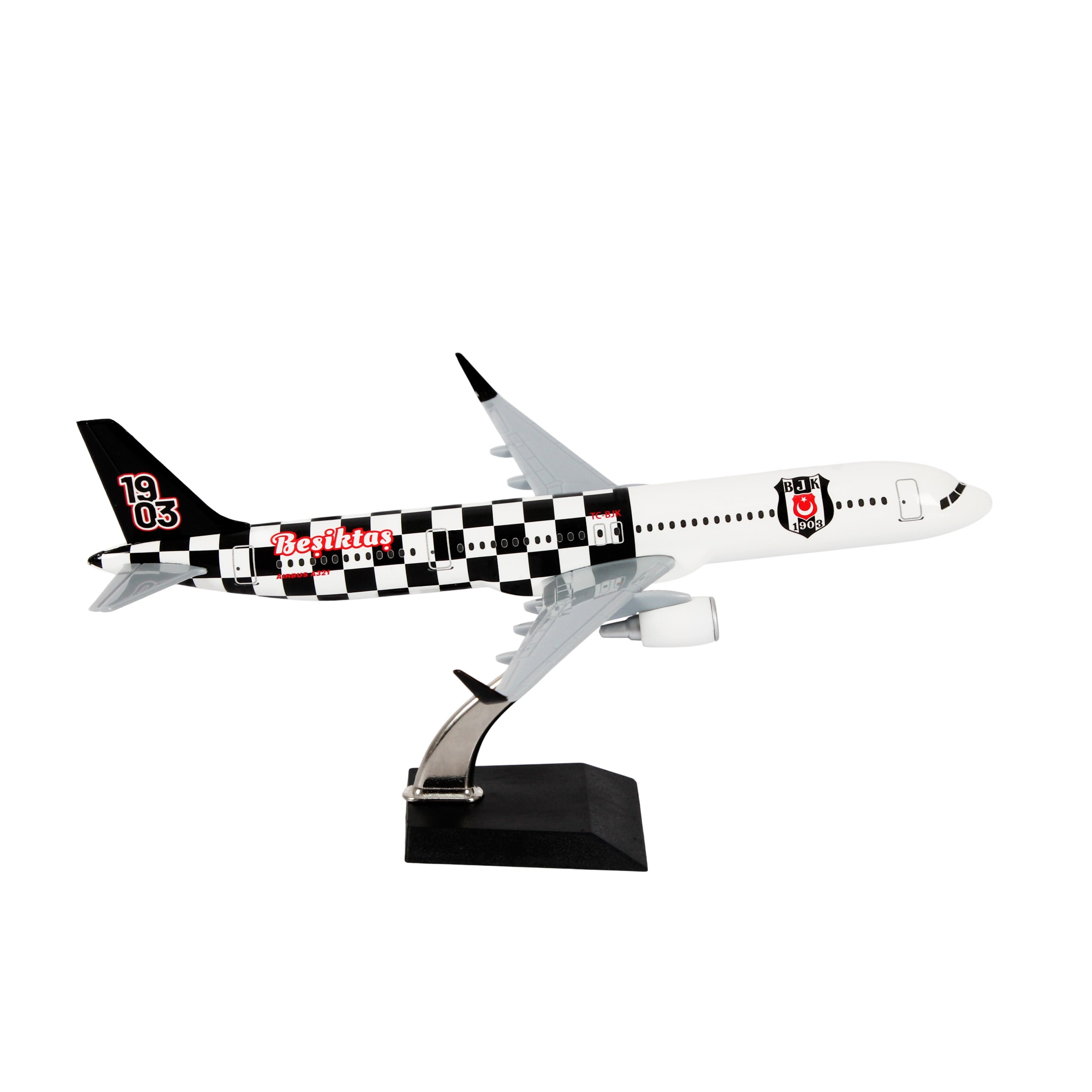 Zekupp Airbus 321 1/200 Ölçek Beşiktaş Lisanslı Damalı Tasarım Maket Uçak