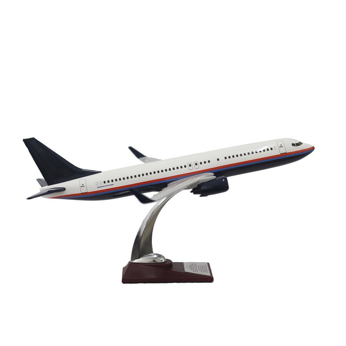Zekupp Boeing 737-800 1/100 Ölçekli Beyaz Şeritli Tasarım Model Uçak