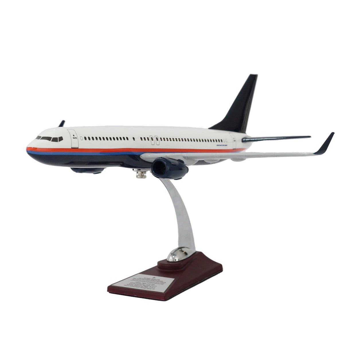 Zekupp Boeing 737-800 1/100 Ölçekli Beyaz Şeritli Tasarım Model Uçak