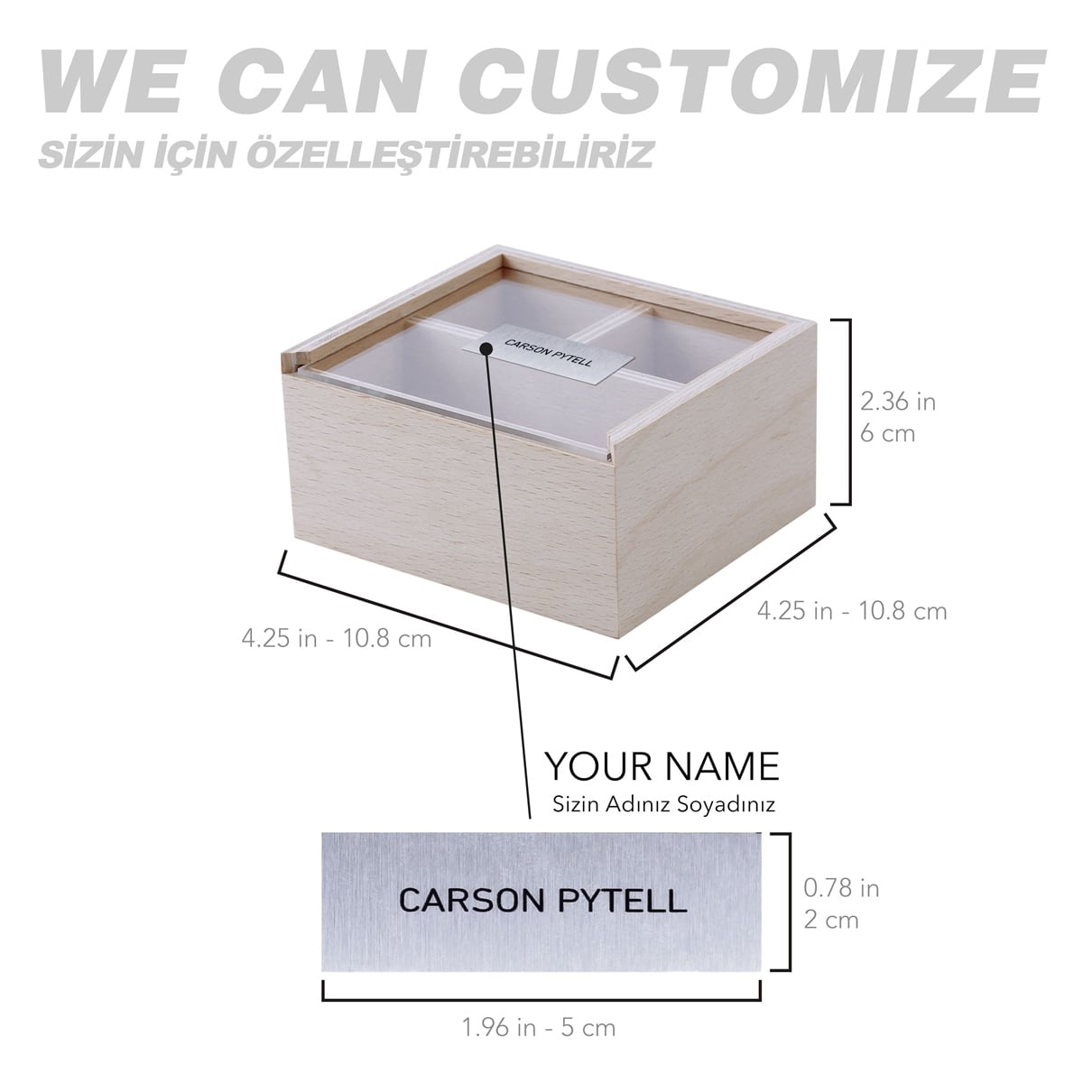 Zekupp Profesyonel 2 Top ve 50 Tee Sürgülü Ahşap Kutu Kişiye Özel Golf Seti