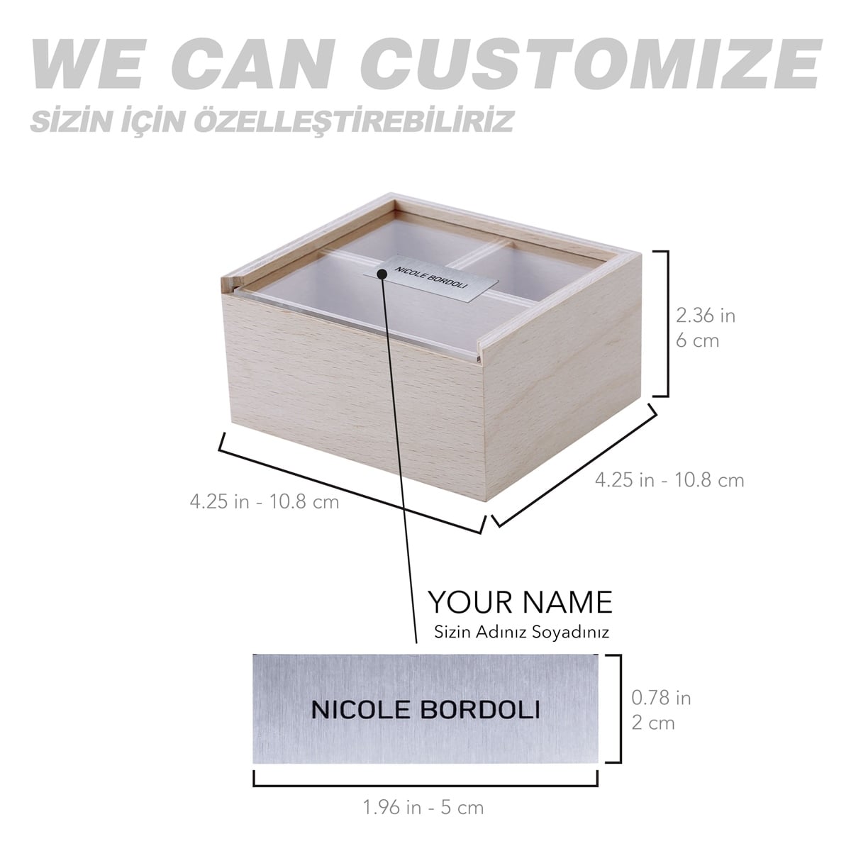 Zekupp Profesyonel 2 Top ve 50 Tee Sürgülü Ahşap Kutu Kişiye Özel Golf Seti