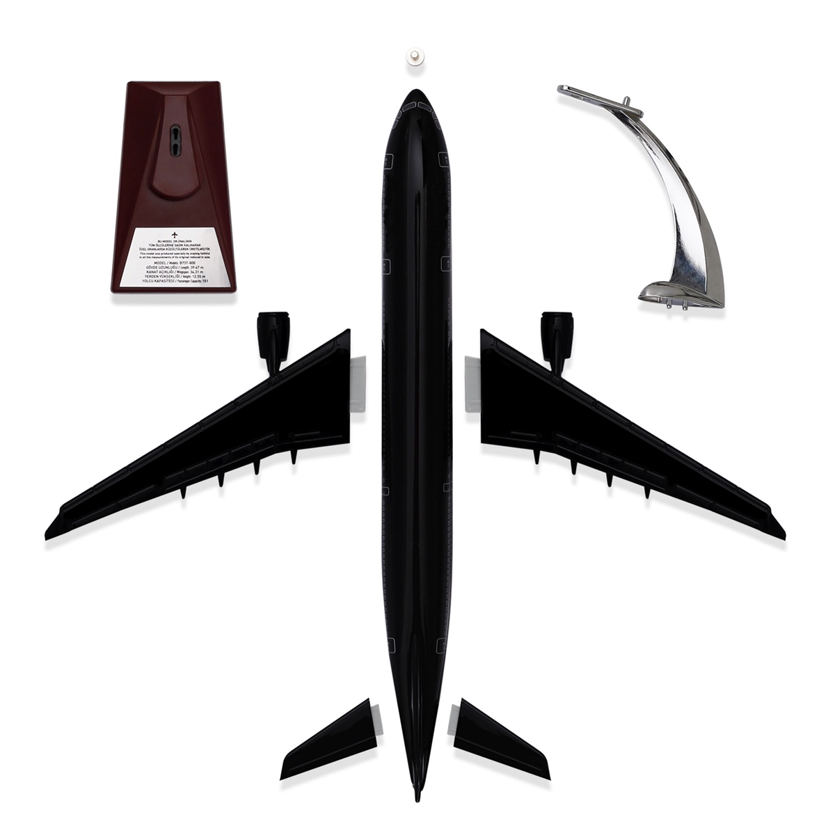 Zekupp - Maket Uçak - Airbus A330-300 1/200 - SİYAH ÖZEL TASARIM Model Uçak