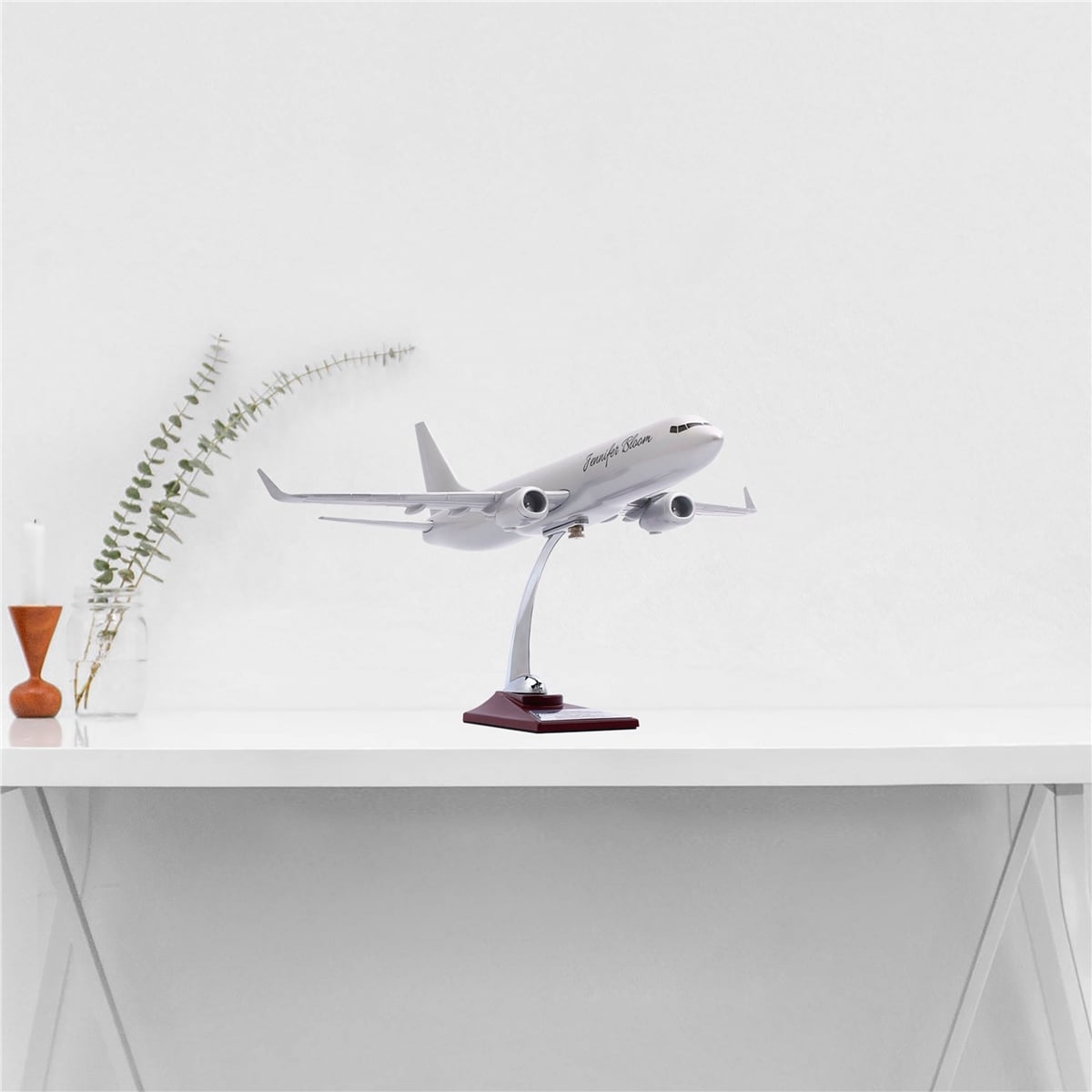 Zekupp - Maket Uçak - Boeing 737-800 1/100 - GÜMÜŞ RENK ÖZEL TASARIM Model Uçak