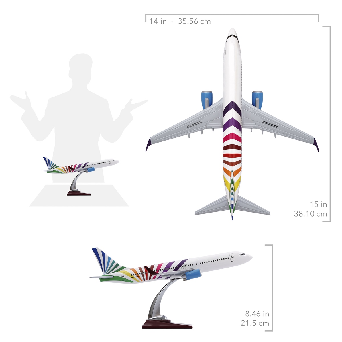 Zekupp - Maket Uçak - Boeing 737-800 1/100 - RENKLİ ÖZEL TASARIM Model Uçak