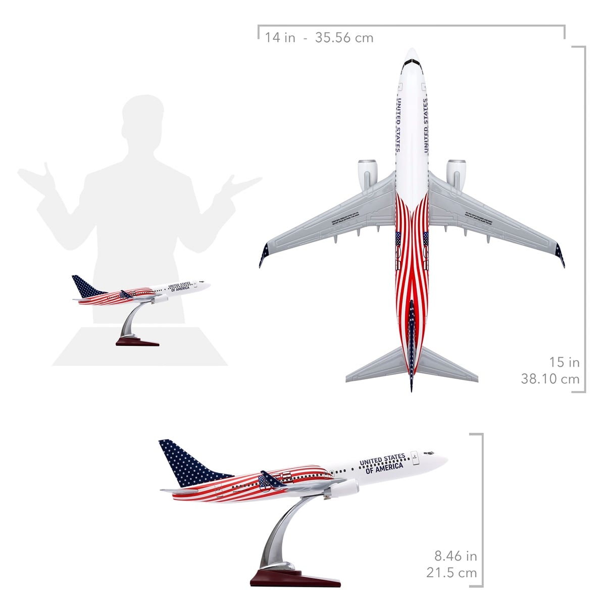 Zekupp - Maket Uçak - Boeing 737-800 1/100 - ABD ÖZEL TASARIM Model Uçak