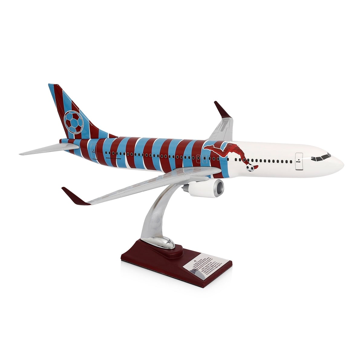 ZekUpp - Maket Uçak - Boeing 737-800 1/100 - BORDO MAVİ TARAFTAR Özel Tasarım Model Uçak