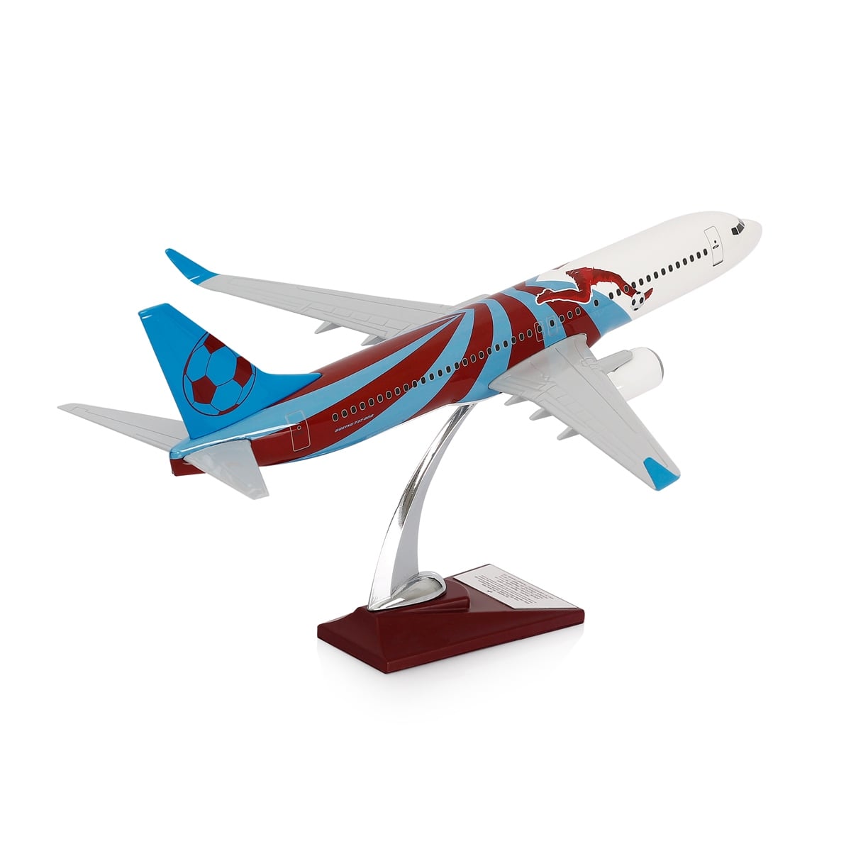 ZekUpp - Maket Uçak - Boeing 737-800 1/100 - BORDO MAVİ TARAFTAR Özel Tasarım Model Uçak