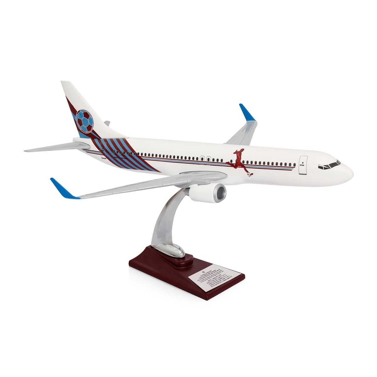 ZekUpp - Maket Uçak - Boeing 737-800 1/100 - BORDO MAVİ TARAFTAR Özel Tasarım Model Uçak