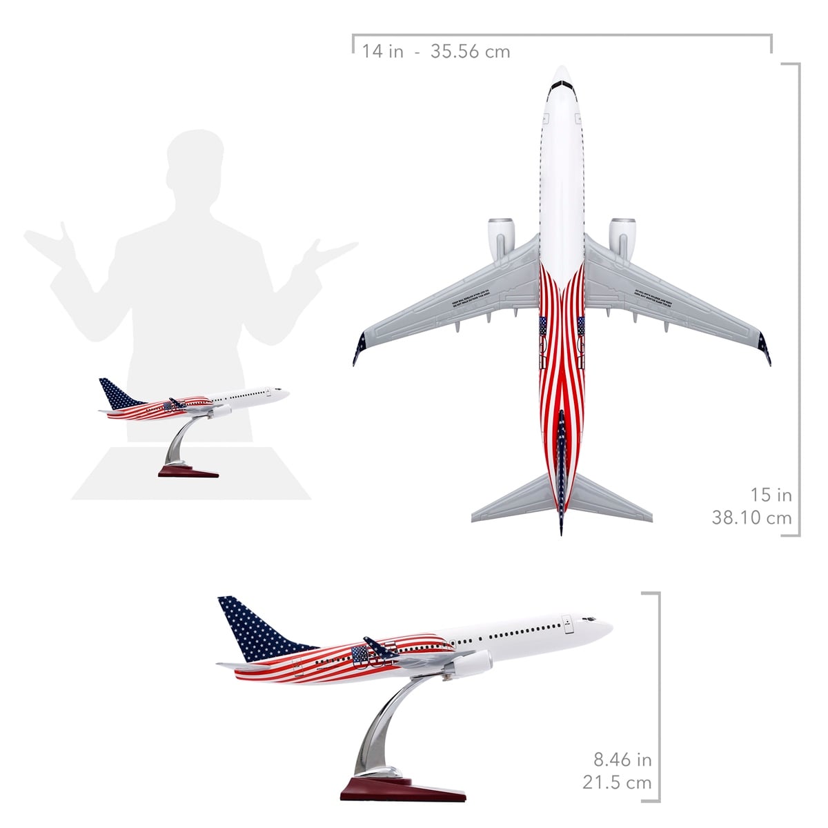 Zekupp - Maket Uçak - Boeing 737-800 1/100 - ABD ÖZEL TASARIM Model Uçak