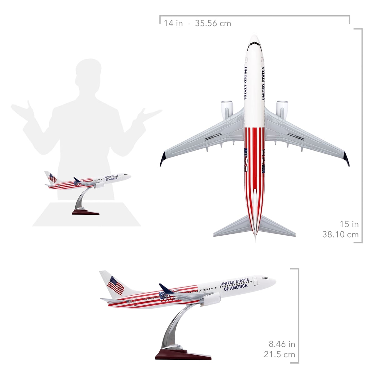 Zekupp - Maket Uçak - Boeing 737-800 1/100 - ABD ÖZEL TASARIM Model Uçak