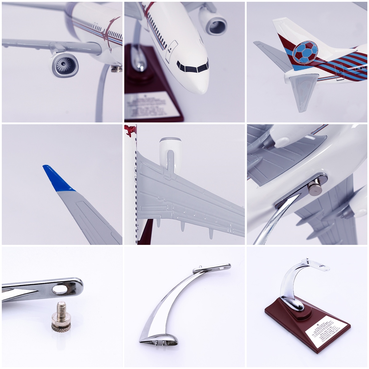ZekUpp - Maket Uçak - Boeing 737-800 1/100 - BORDO MAVİ TARAFTAR Özel Tasarım Model Uçak