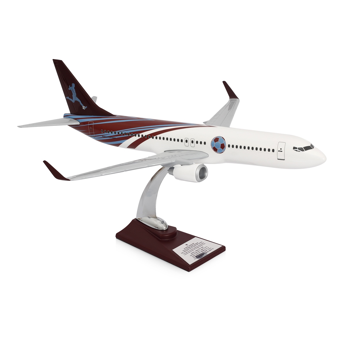 ZekUpp - Maket Uçak - Boeing 737-800 1/100 - BORDO MAVİ TARAFTAR Özel Tasarım Model Uçak