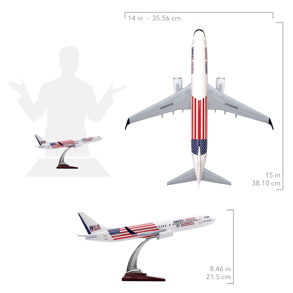 Zekupp - Maket Uçak - Boeing 737-800 1/100 - ABD ÖZEL TASARIM Model Uçak