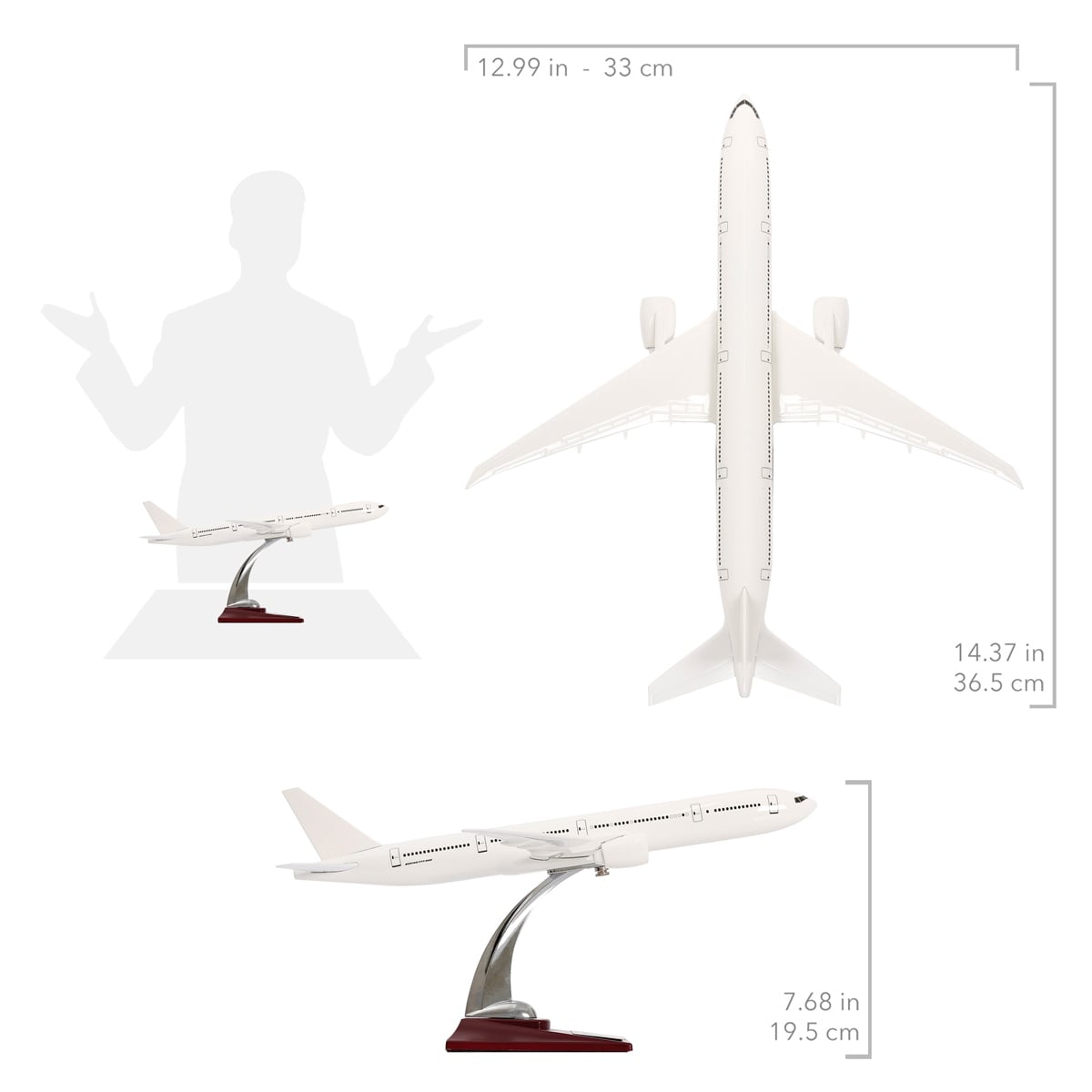 Zekupp - Maket Uçak - Boeing 777-300 1/200 - BEYAZ ÖZEL TASARIM Model Uçak