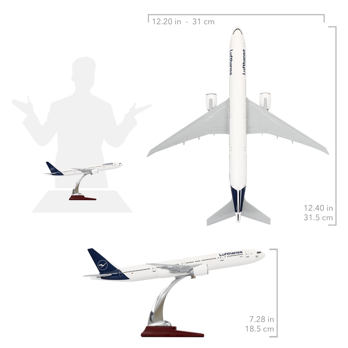 ZekUpp -Maket Uçak - Boeing 777-300 1/200 - LUFTHANSA Model Uçak