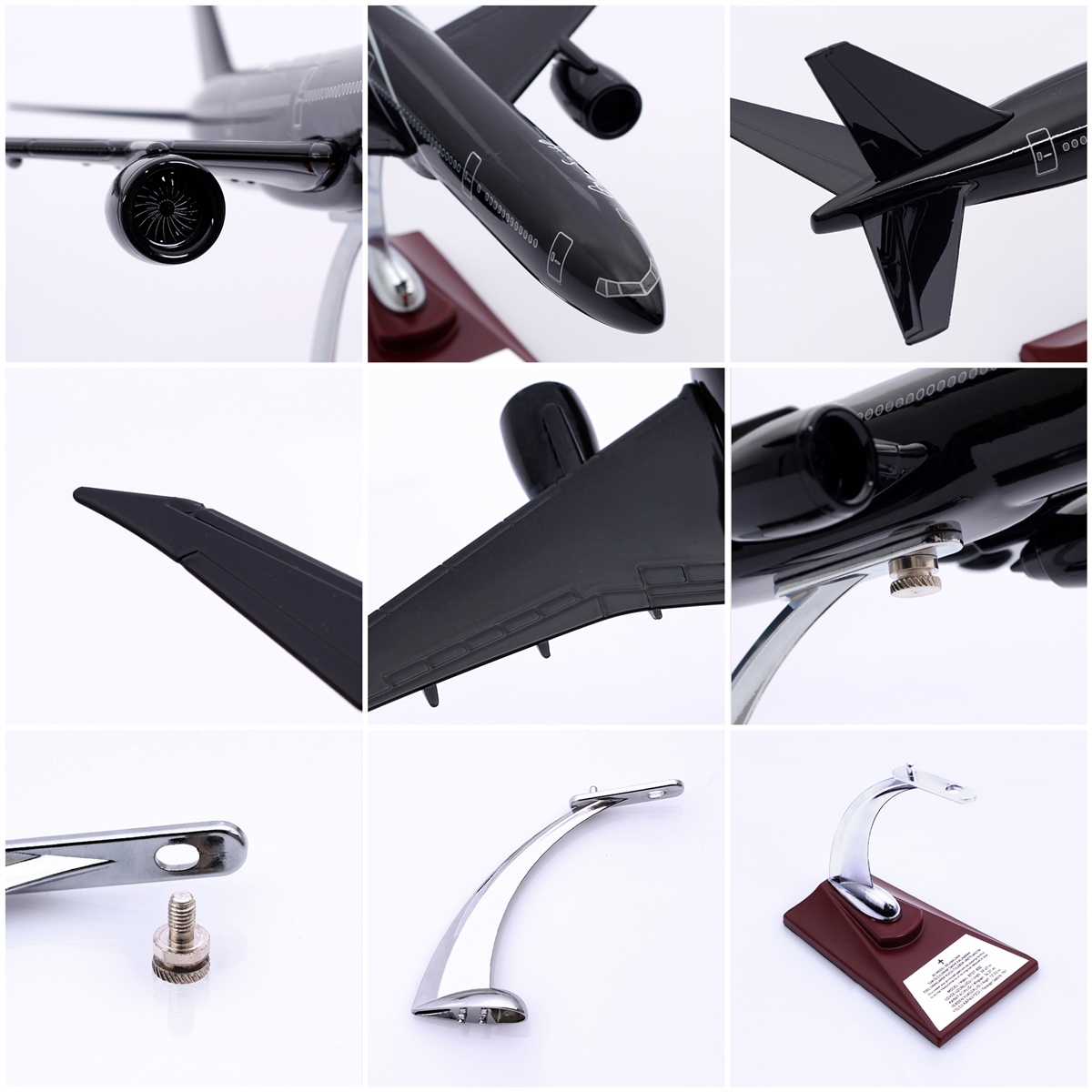 Zekupp - Maket Uçak - Boeing 777-300 1/200 - SİYAH ÖZEL TASARIM Model Uçak