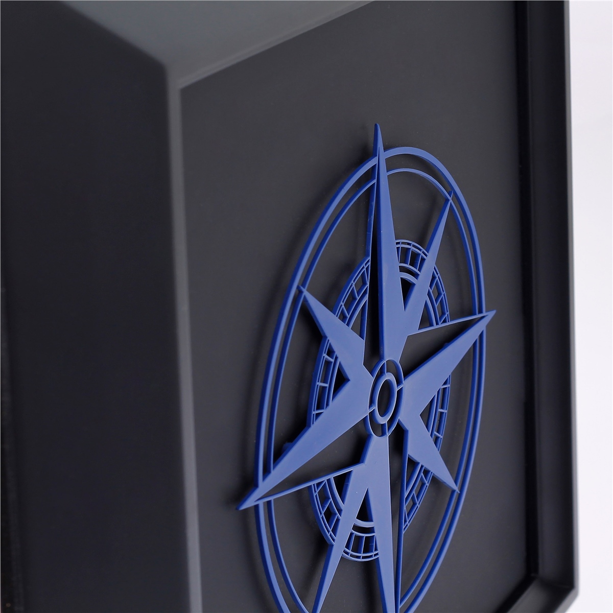 Zekupp Pusula Temalı Ahşap Tablo, Duvar Dekorasyonu El Yapımı Tablo Hediyesi, Mavi Renkte Ahşap Çerçeve Ev Hediyesi, 3 Boyutlu Tablo