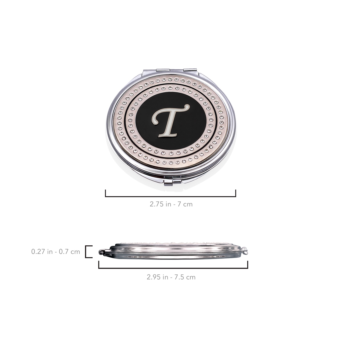 Zekupp Retro T Harfli İşlemeli Makyaj Aynası