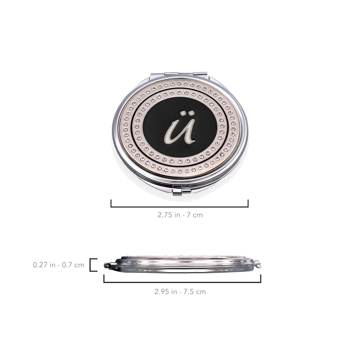 Zekupp Retro Ü Harfli İşlemeli Makyaj Aynası