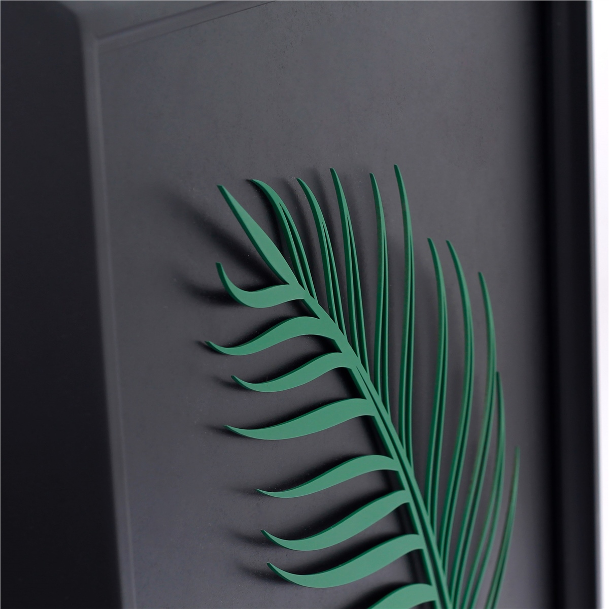 Zekupp Yaprak Temalı Ahşap Tablo, Duvar Dekorasyonu El Yapımı Tablo Hediyesi, Yeşil Renkte Ahşap Çerçeve Ev Hediyesi, 3 Boyutlu Tablo