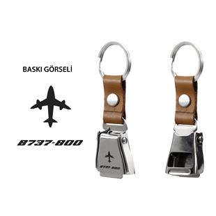 Zekupp B737-800 Uçak Tasarımlı Şişe Açacağı Özellikli Taba Renk  Emniyet Kemeri Anahtarlık