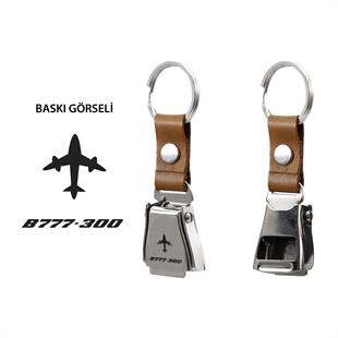 Zekupp B777-300 Uçak Tasarımlı Şişe Açacağı Özellikli Taba Renk  Emniyet Kemeri Anahtarlık