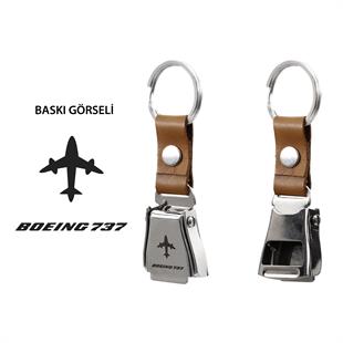 Zekupp Boeing 737 Uçak Tasarımlı Şişe Açacağı Özellikli Taba Renk  Emniyet Kemeri Anahtarlık