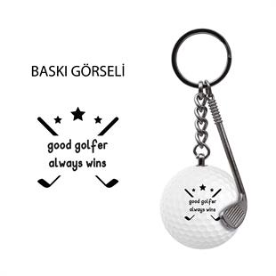 Zekupp Golf Topu El Yapımı Hediyelik Anahtarlık Good Golfer S