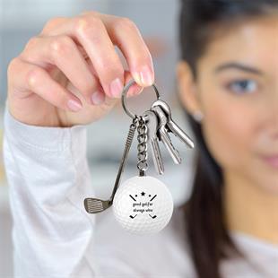 Zekupp Golf Topu El Yapımı Hediyelik Anahtarlık Good Golfer S